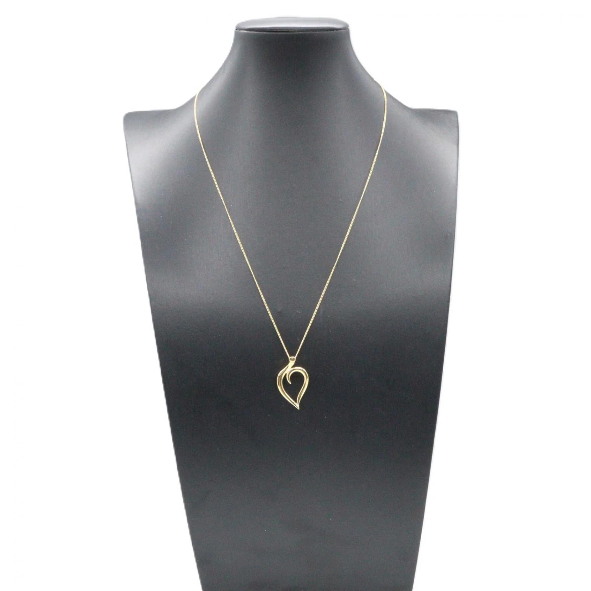 Leaf Heart Pendant Necklace 18K Yellow Gold - Image 6