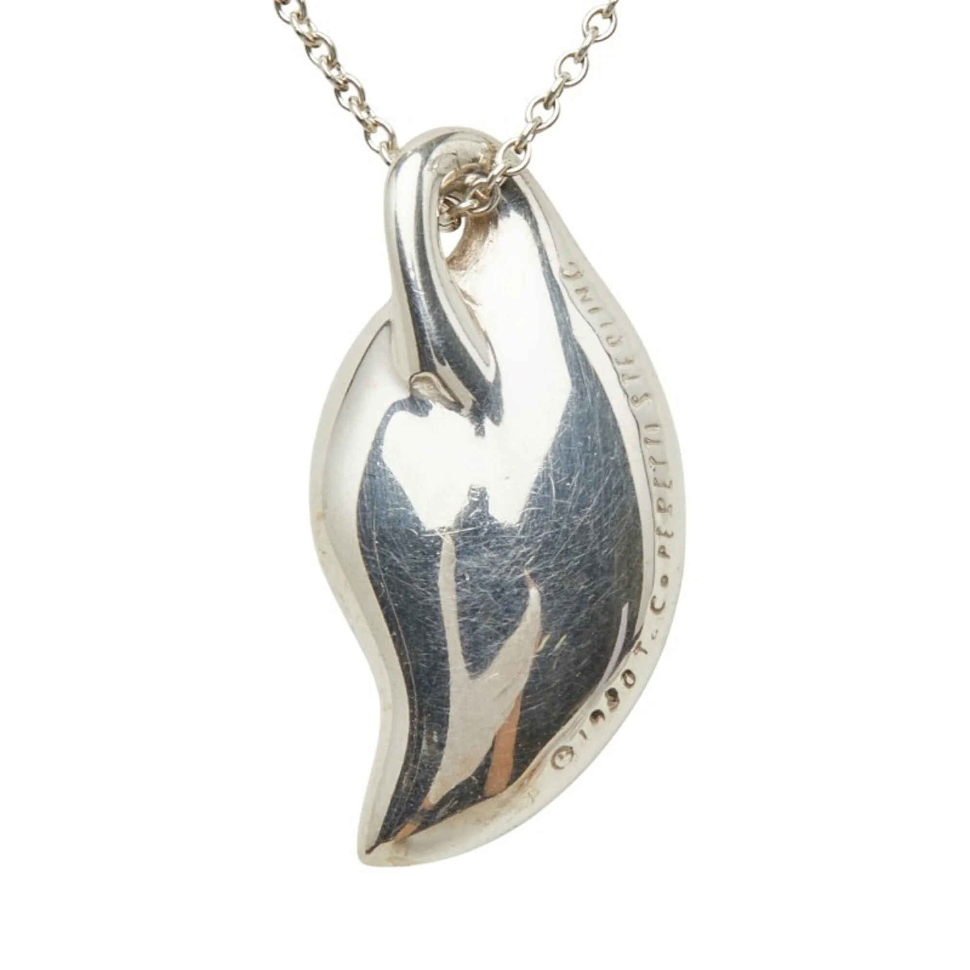 Leaf Motif Pendant Necklace Sterling Silver - Image 2