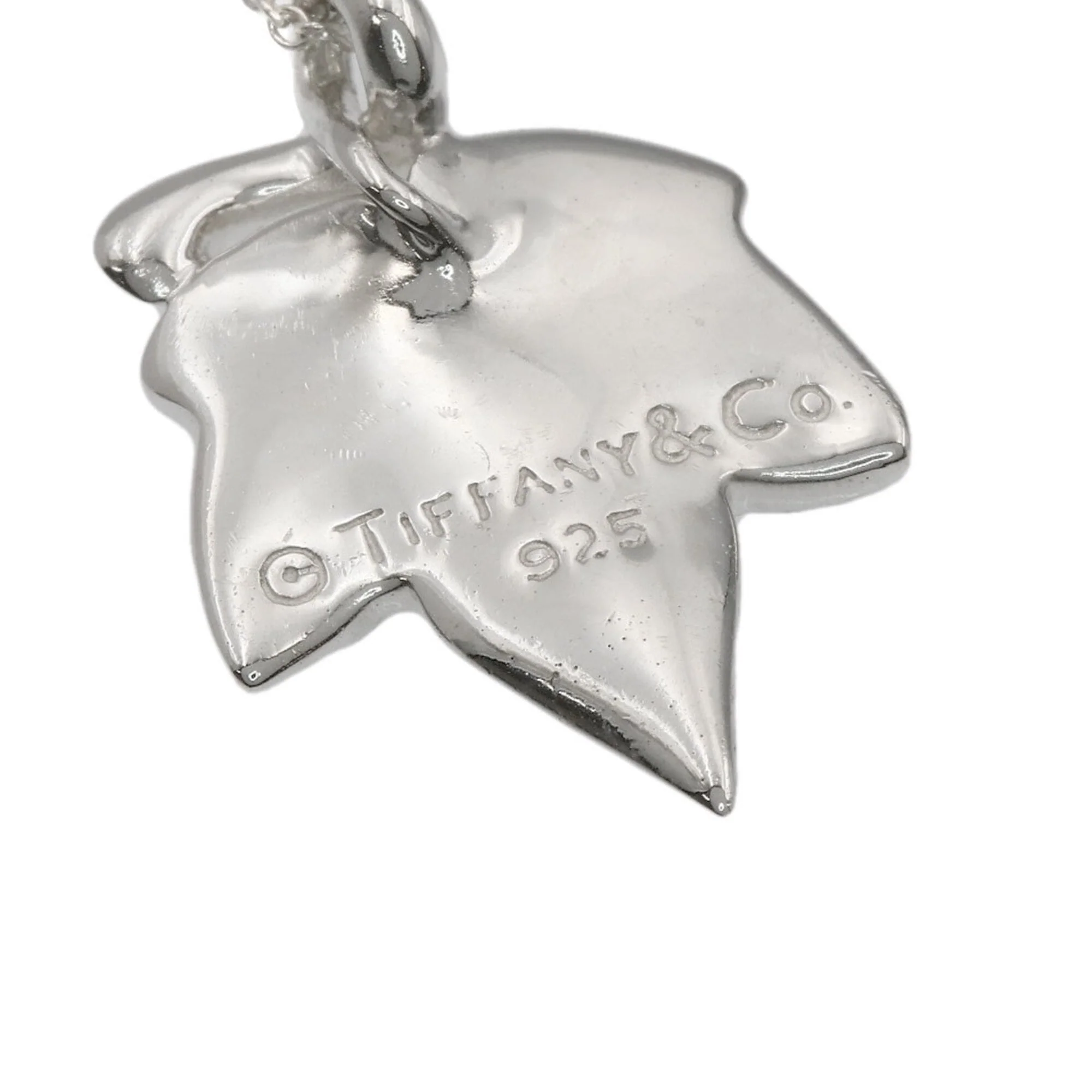 Leaf Motif Pendant Necklace Sterling Silver - Image 5