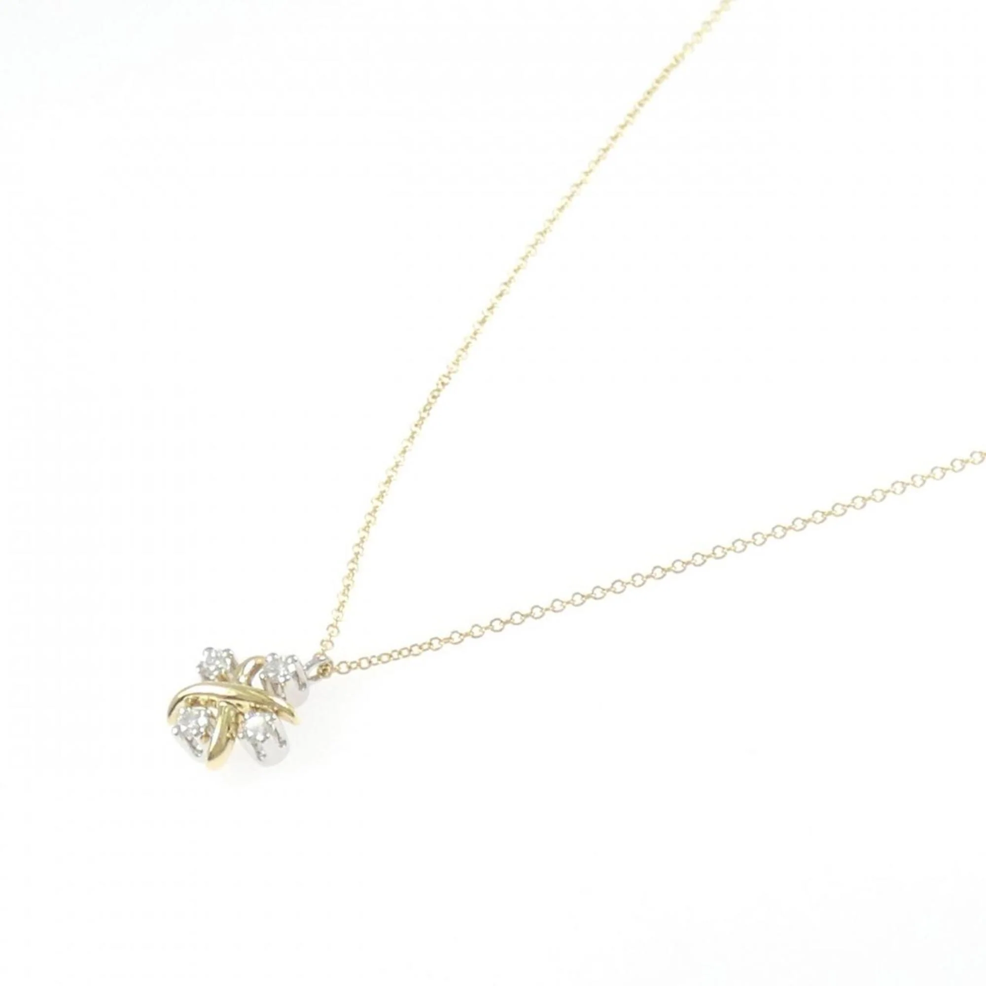 Ling Pendant Necklace Platinum and 18K Yellow Gold with Diamond - Image 2