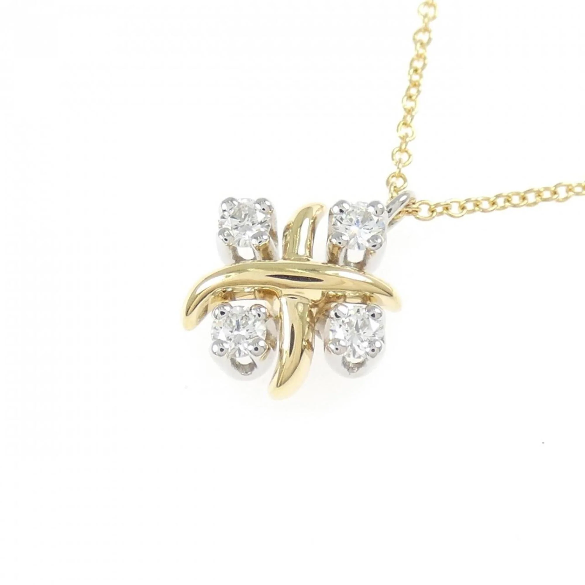 Ling Pendant Necklace Platinum and 18K Yellow Gold with Diamond - Image 3