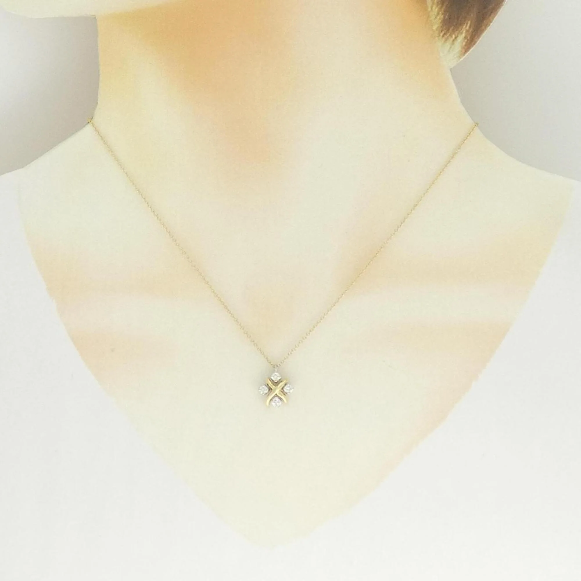 Ling Pendant Necklace Platinum and 18K Yellow Gold with Diamond - Image 6
