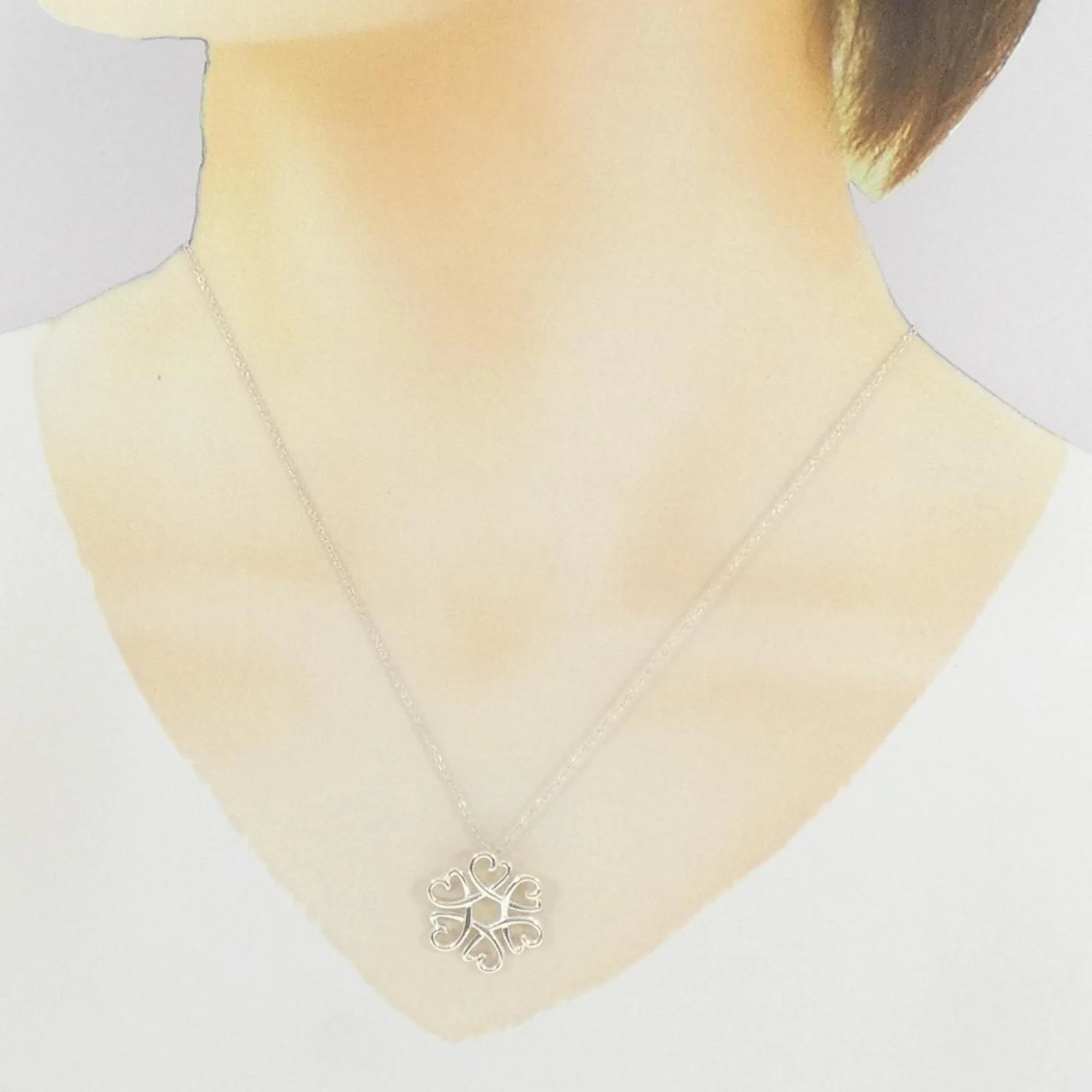 Loving Heart Medallion Pendant Necklace Sterling Silver - Image 6