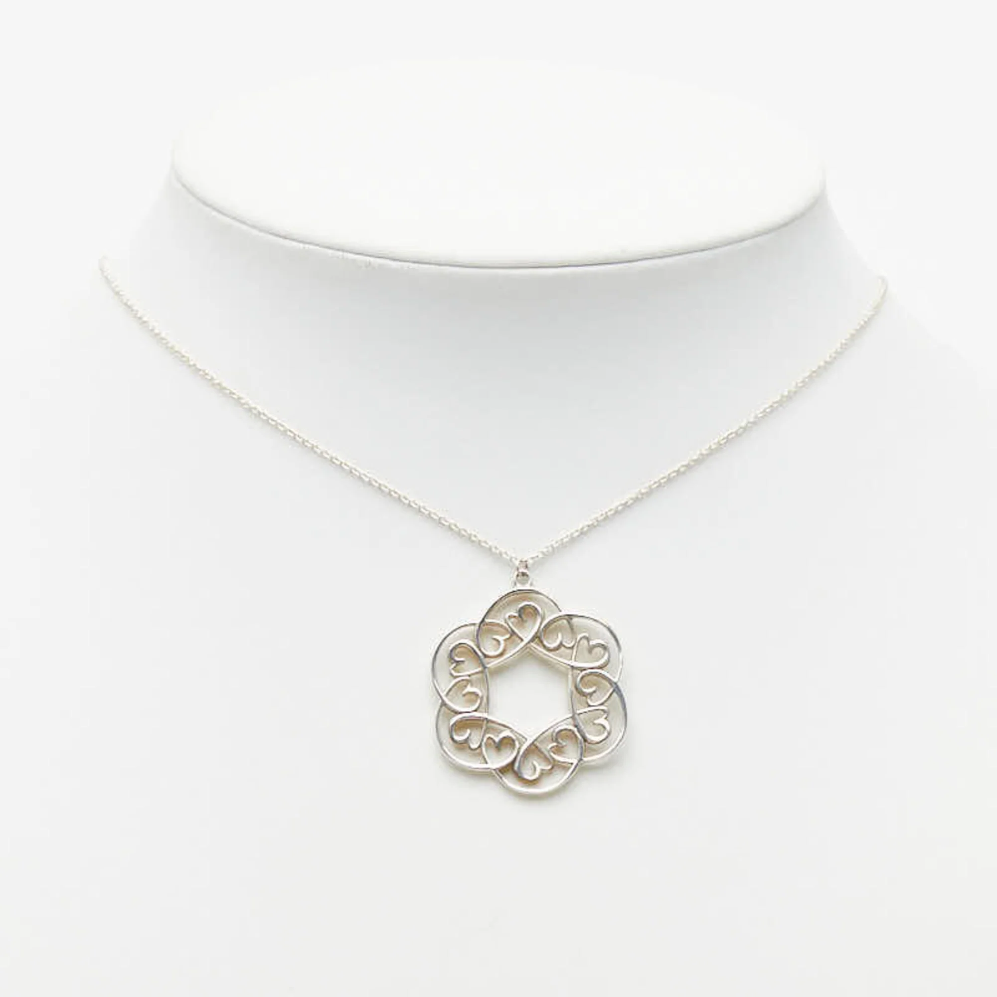 Loving Heart Swirl Chain Pendant Necklace Sterling Silver - Image 7