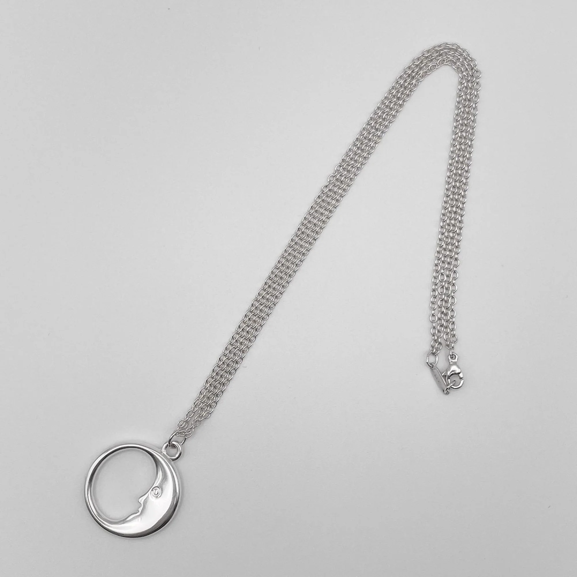 Man in the Moon Pendant Necklace Sterling Silver - Image 4