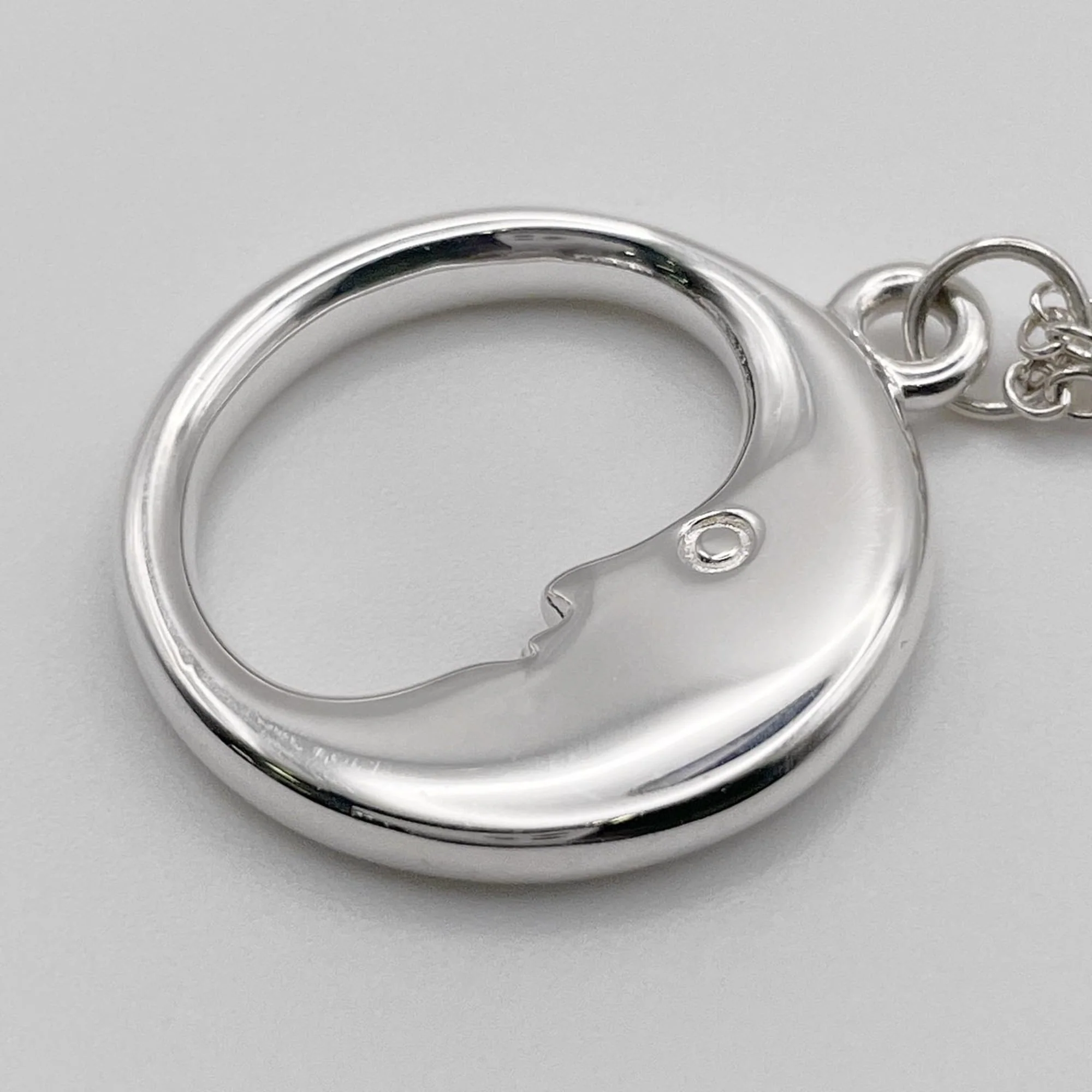 Man in the Moon Pendant Necklace Sterling Silver - Image 8