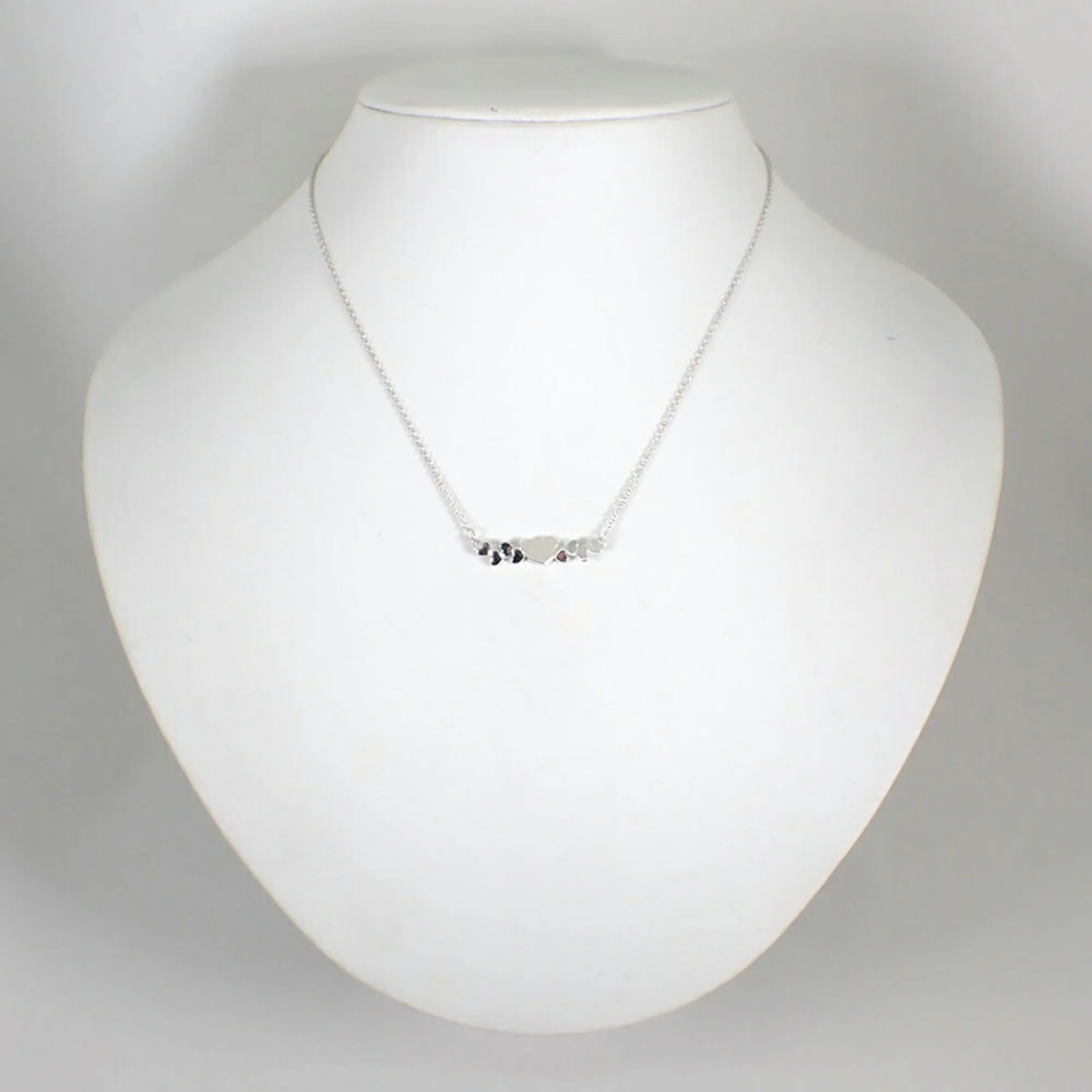 Modern Heart Pendant Necklace Sterling Silver - Image 3