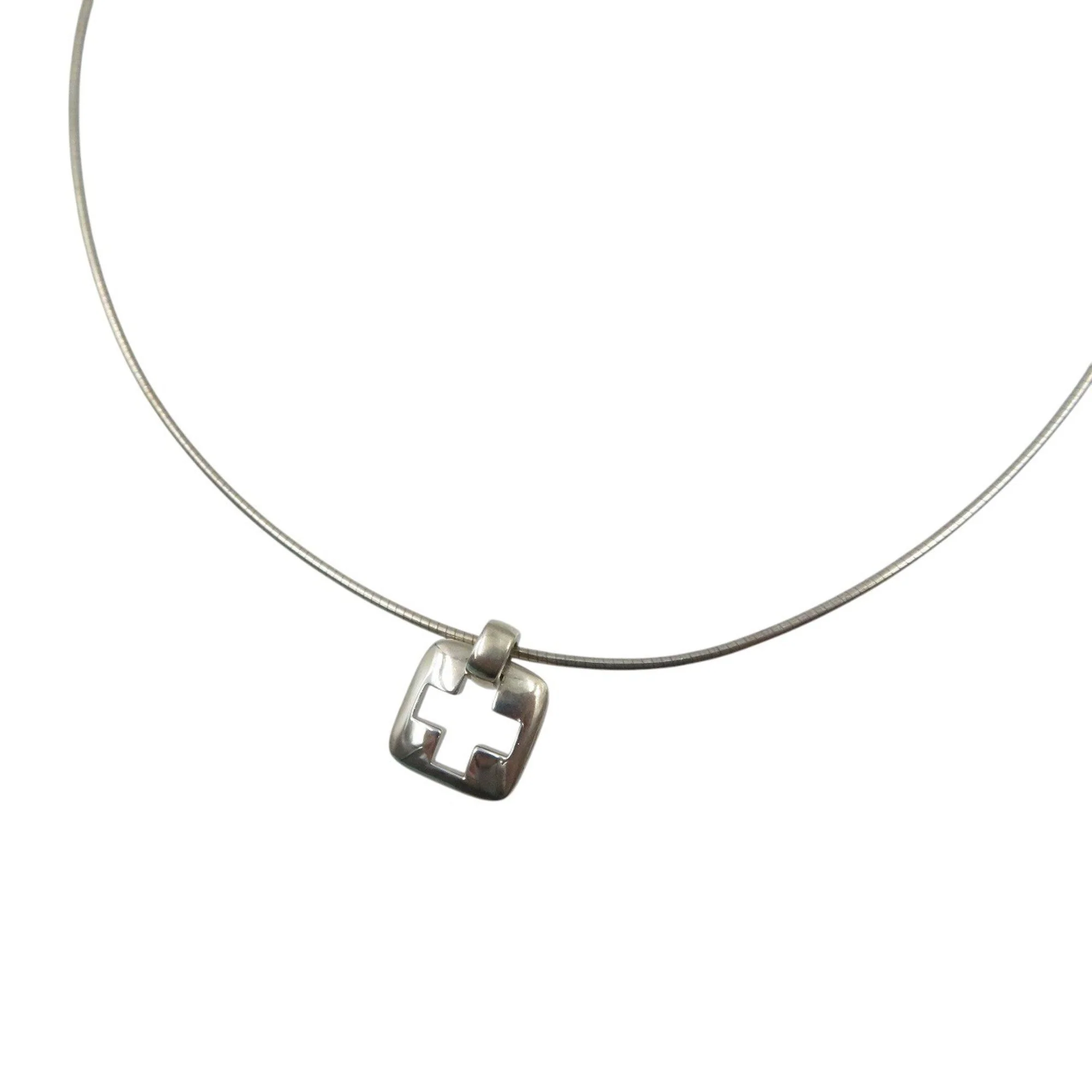 Open Cross Pendant Necklace Sterling Silver