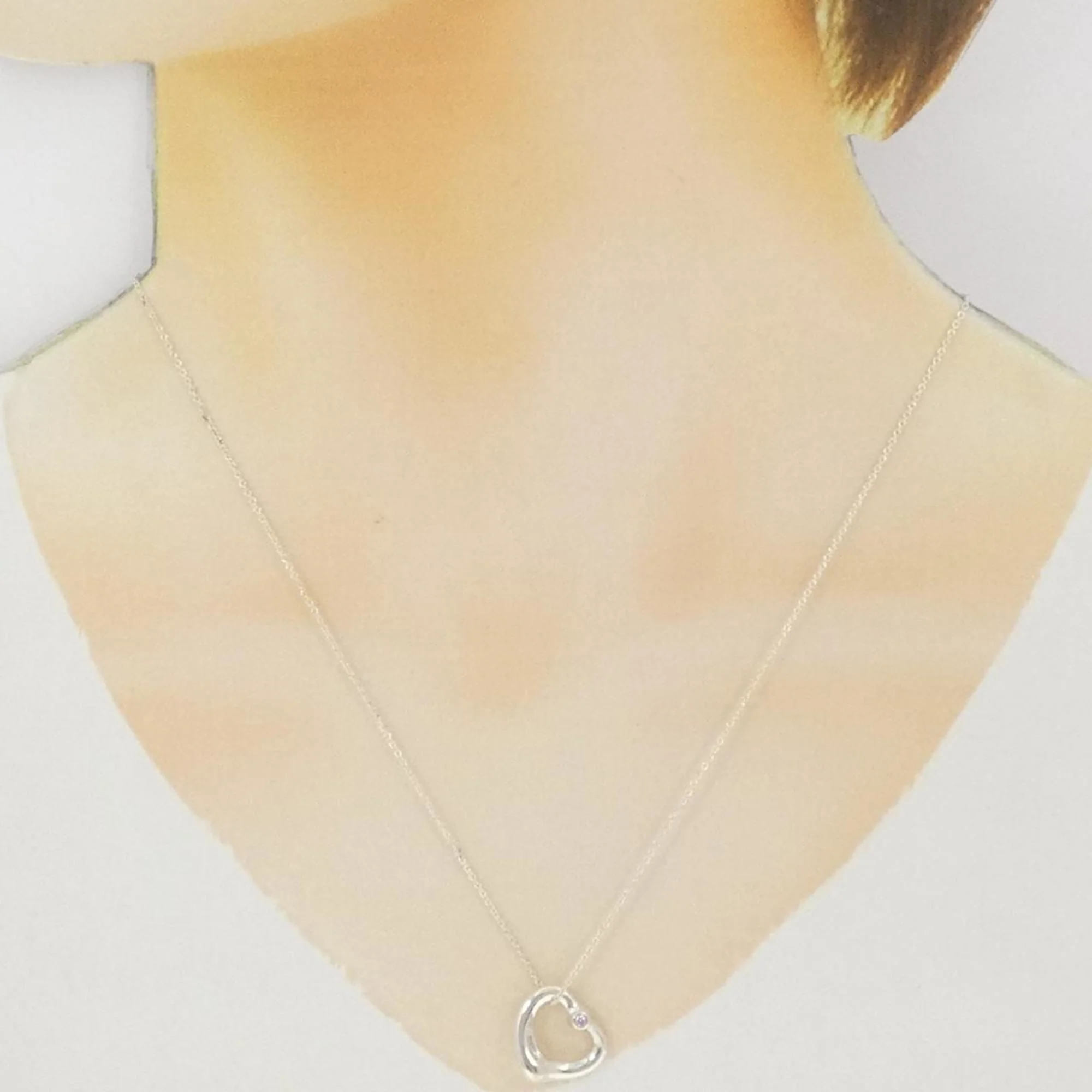 Open Heart Pendant Necklace 15.2mm - Image 6