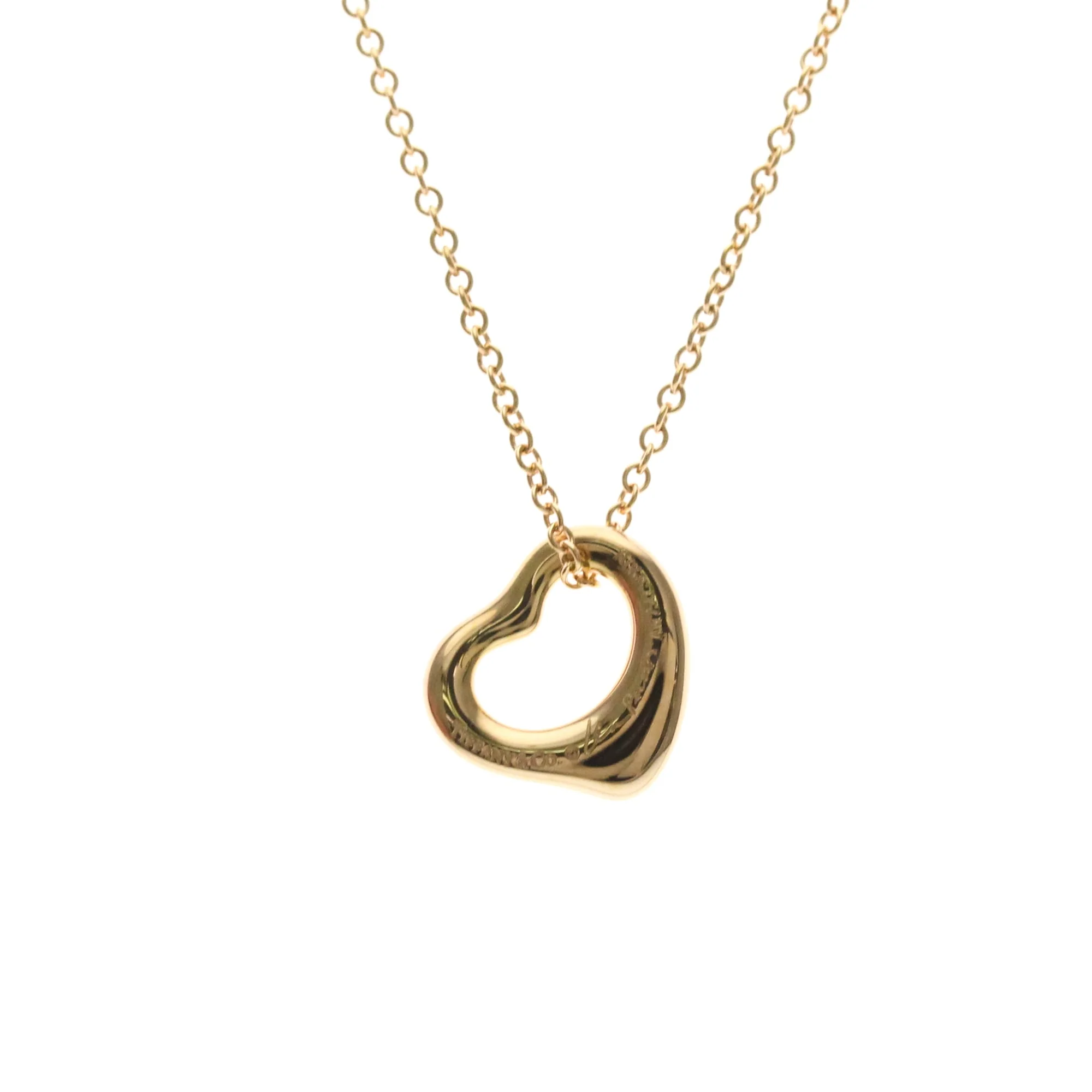 Open Heart Pendant Necklace 18K Rose Gold 10.2mm - Image 2