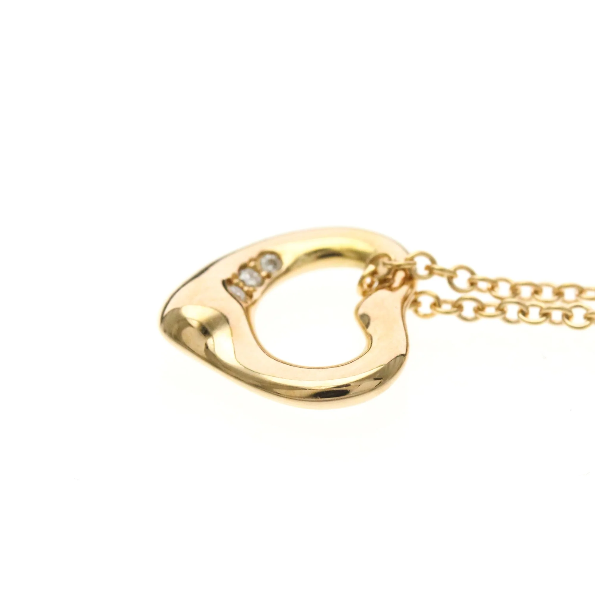 Open Heart Pendant Necklace 18K Rose Gold 10.2mm - Image 3