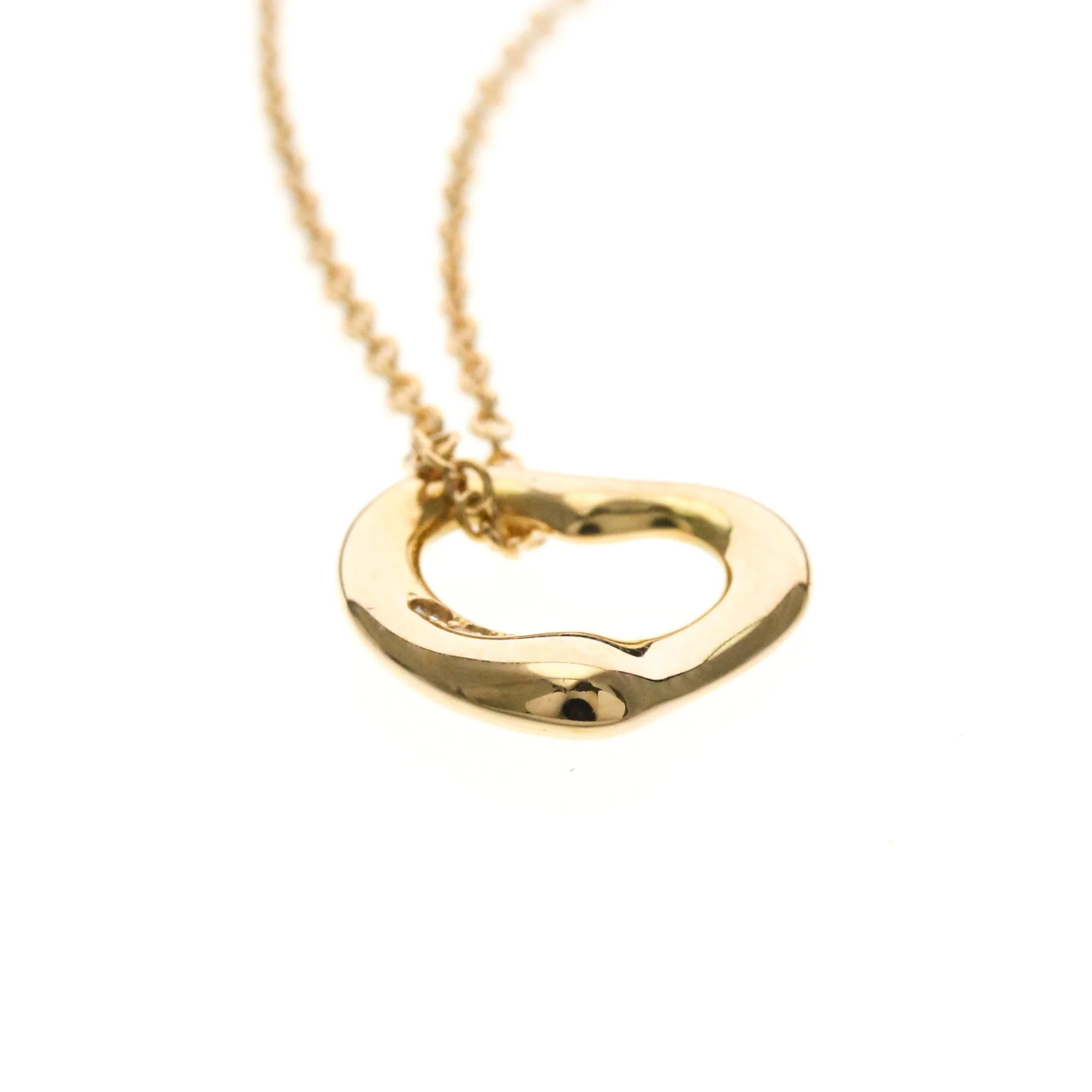 Open Heart Pendant Necklace 18K Rose Gold 10.2mm - Image 4