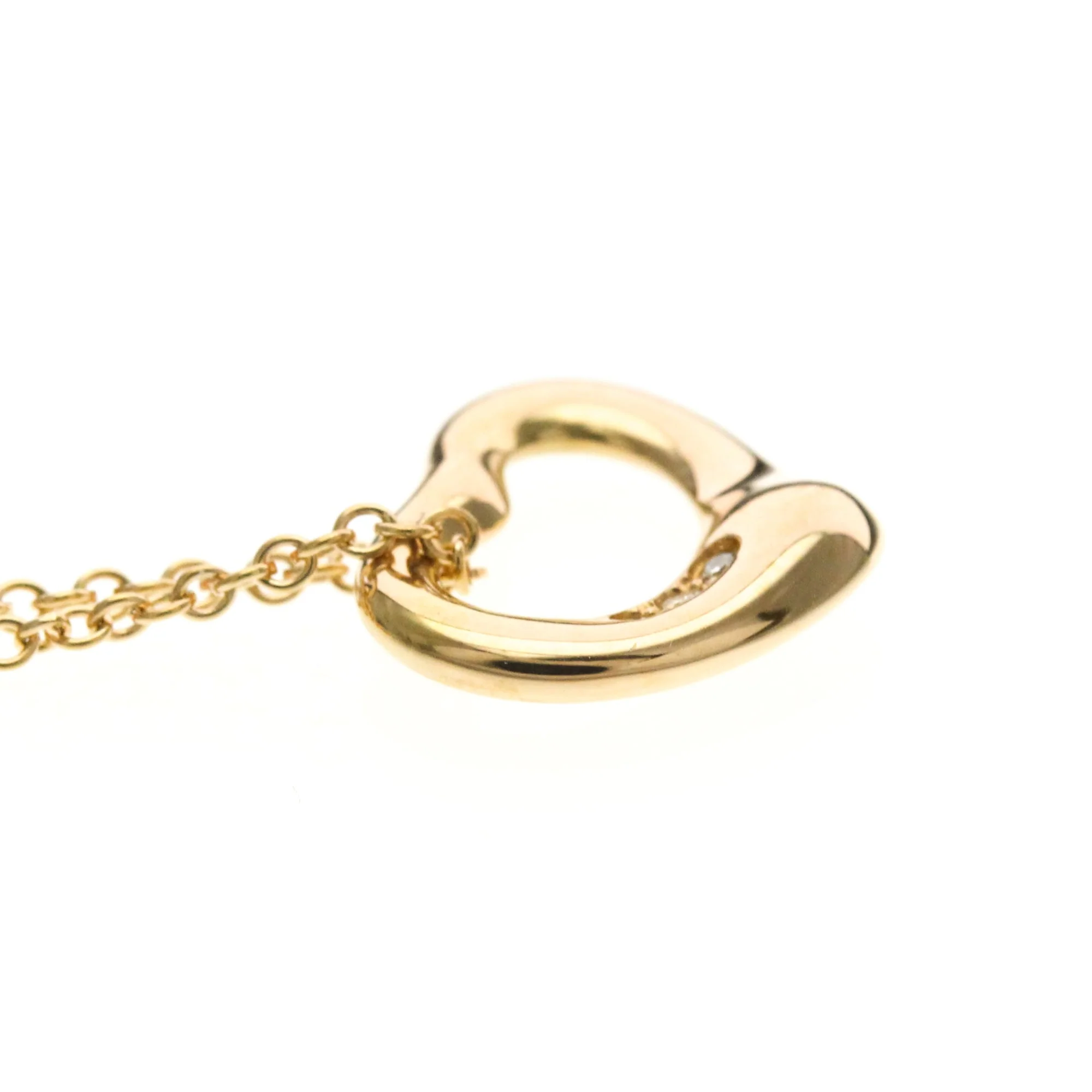 Open Heart Pendant Necklace 18K Rose Gold 10.2mm - Image 5
