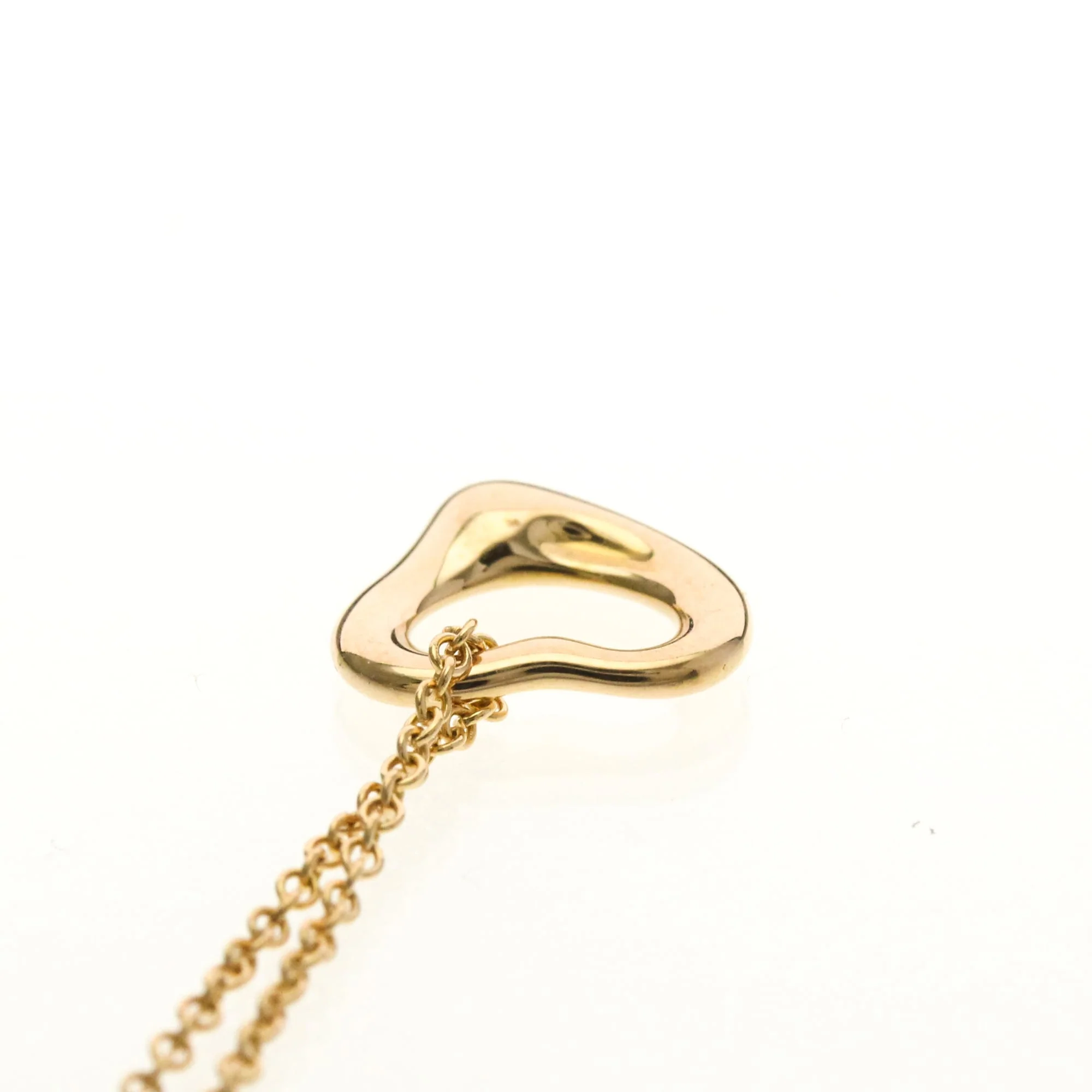 Open Heart Pendant Necklace 18K Rose Gold 11mm - Image 6