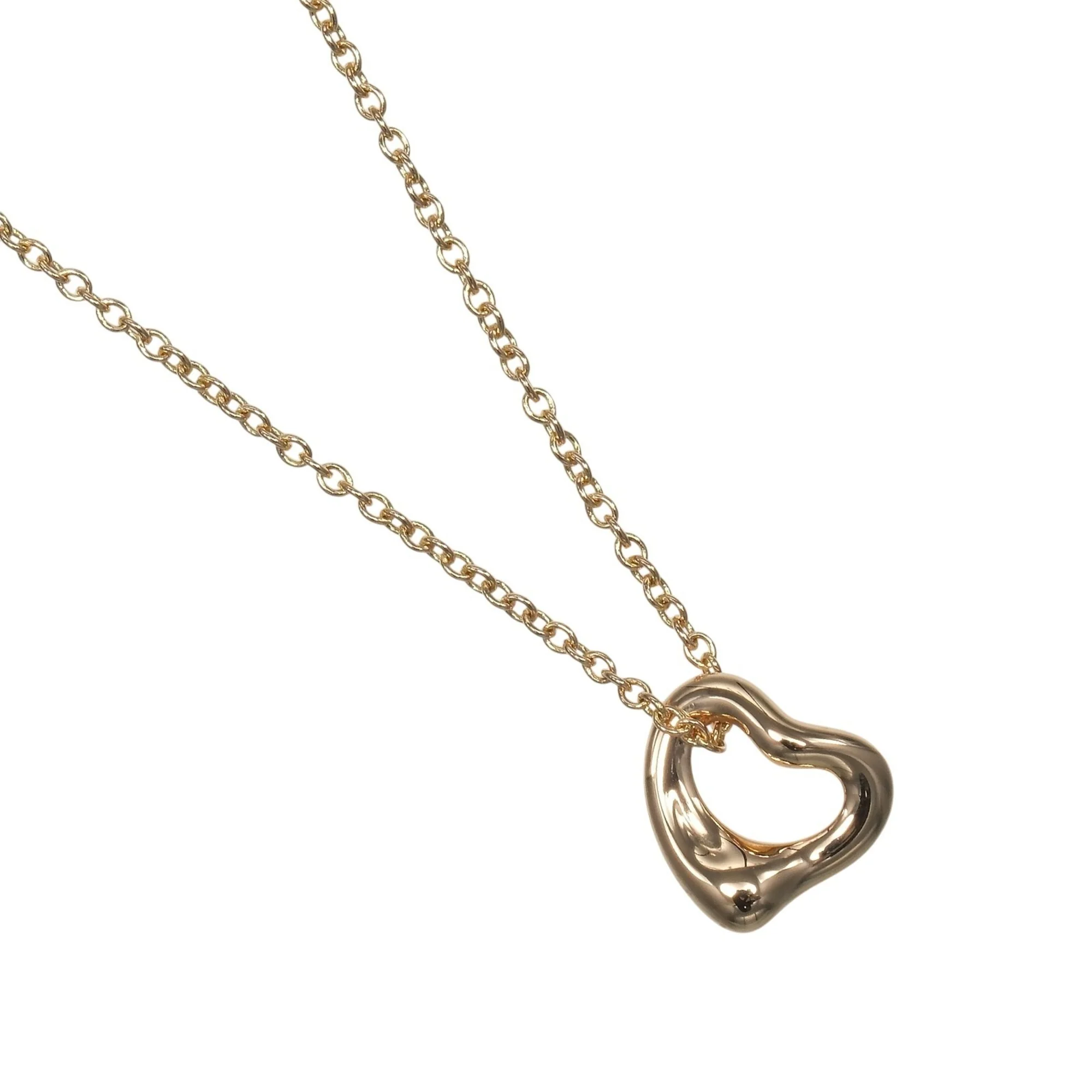 Open Heart Pendant Necklace 18K Rose Gold 6.4mm