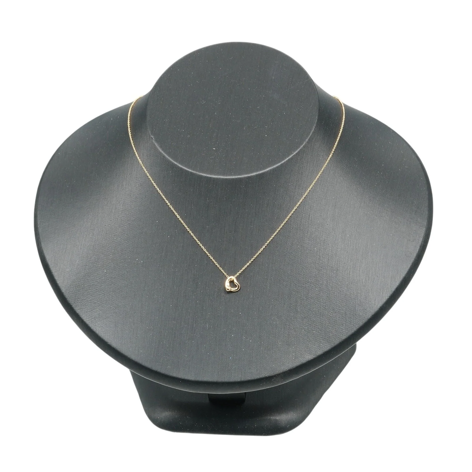 Open Heart Pendant Necklace 18K Rose Gold 6.4mm - Image 2