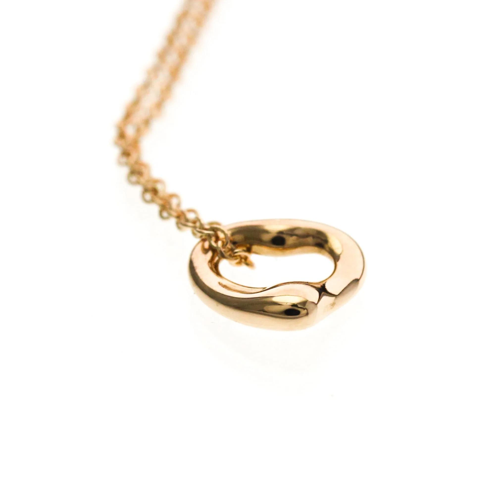 Open Heart Pendant Necklace 18K Rose Gold 7mm - Image 4