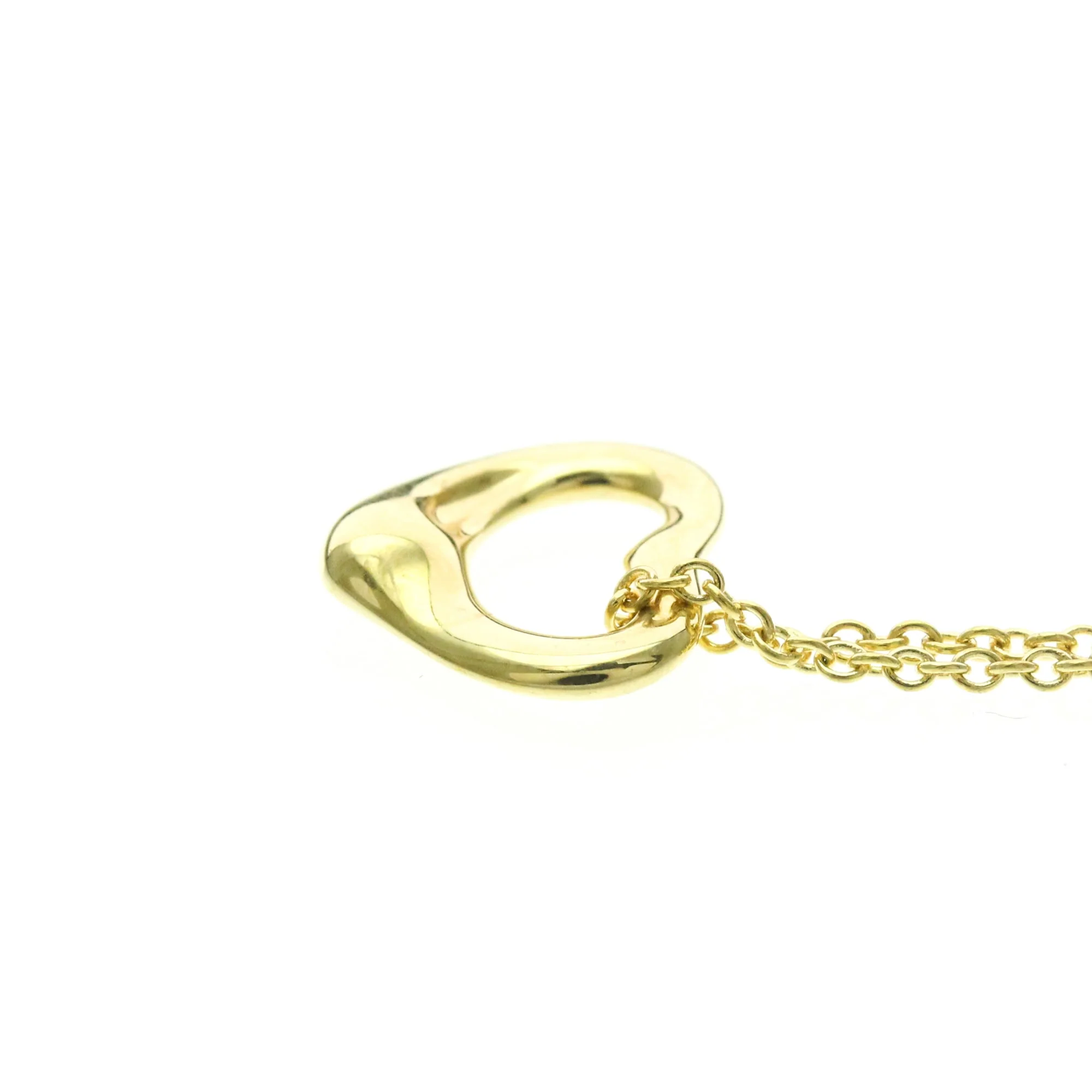 Open Heart Pendant Necklace 18K Yellow Gold 11mm - Image 3