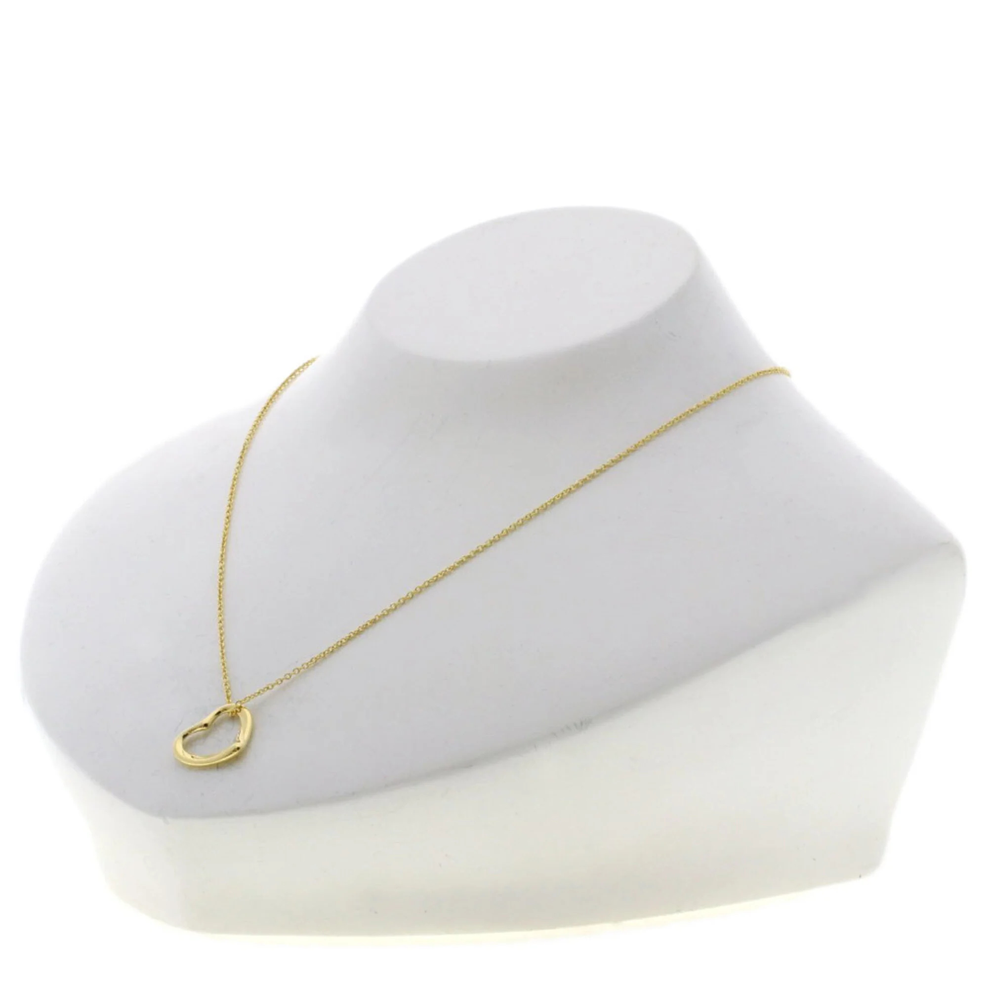 Open Heart Pendant Necklace 18K Yellow Gold 12.4mm - Image 4