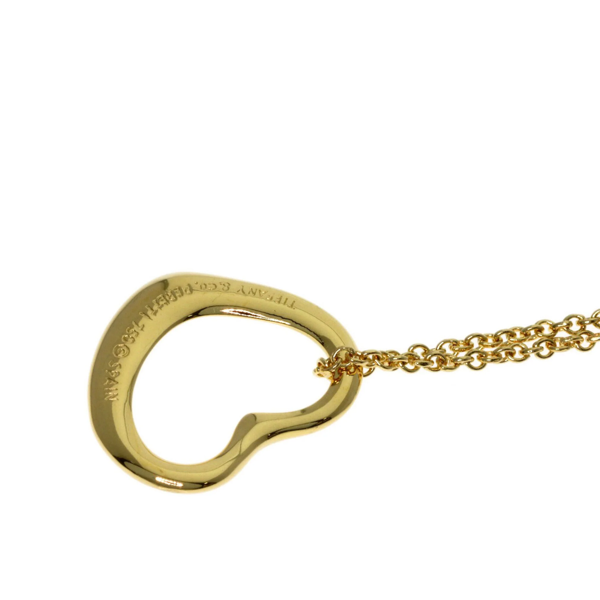 Open Heart Pendant Necklace 18K Yellow Gold 12.4mm - Image 5