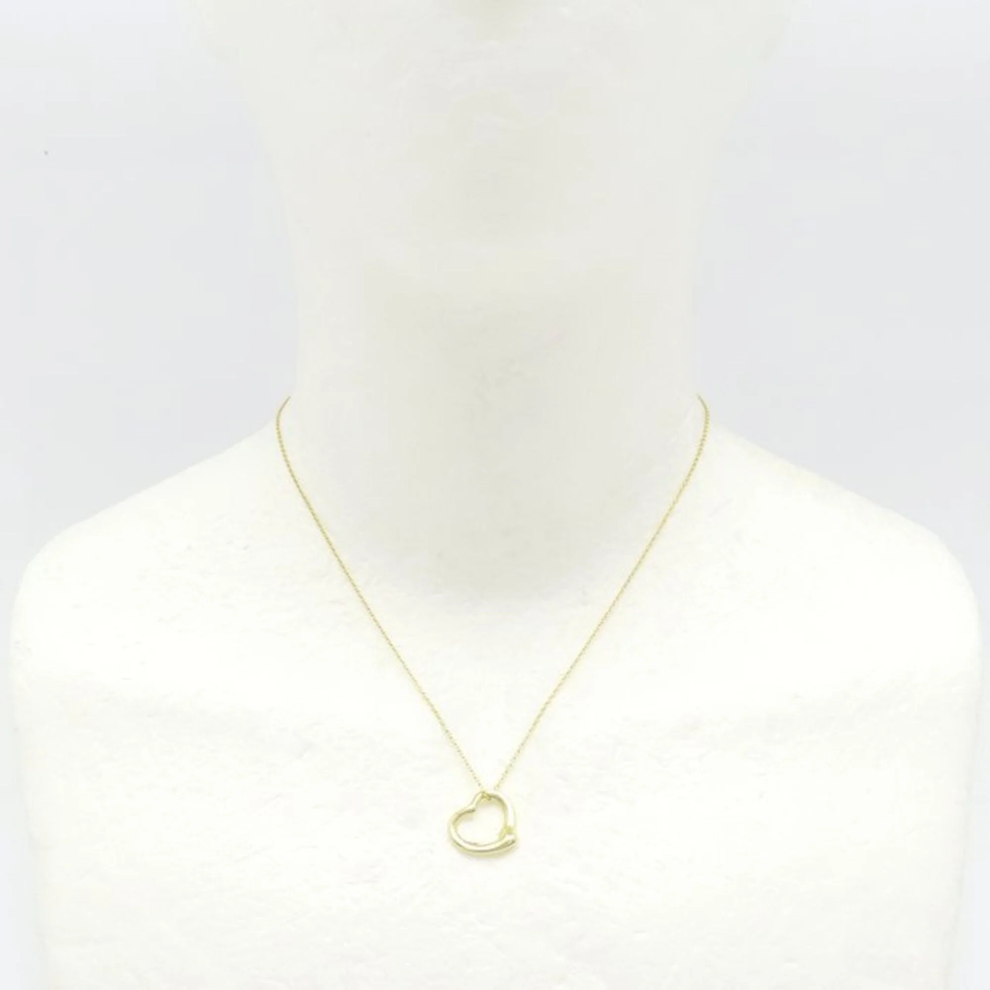 Open Heart Pendant Necklace 18K Yellow Gold 13.6mm - Image 3