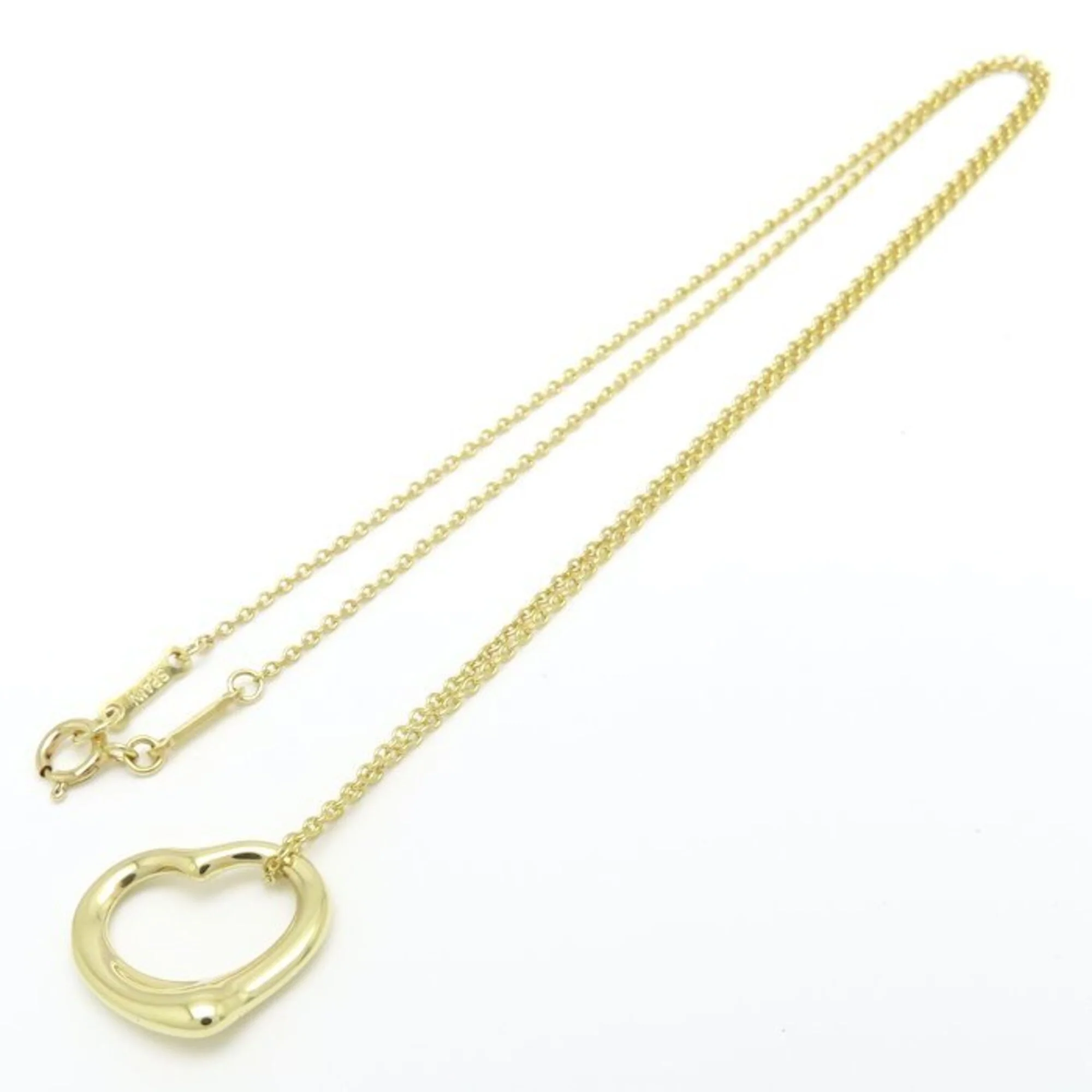 Open Heart Pendant Necklace 18K Yellow Gold 13.6mm - Image 4