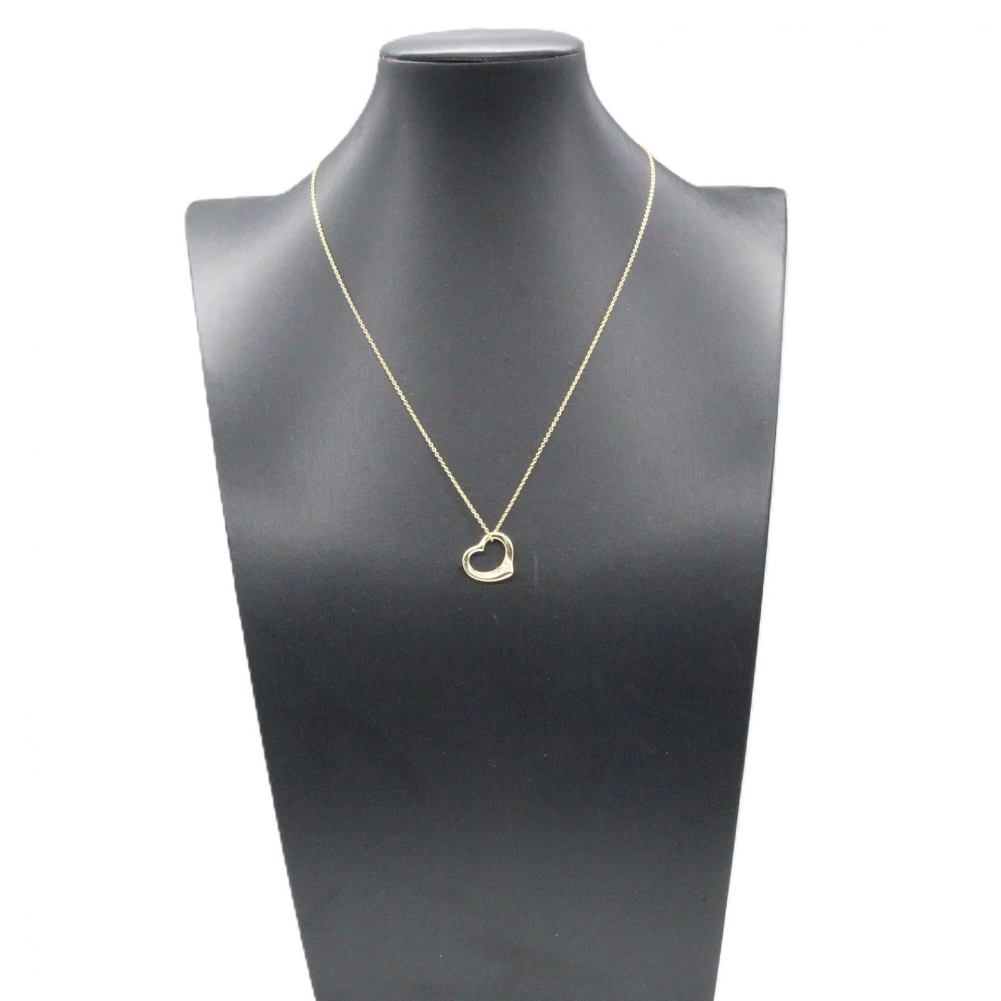 Open Heart Pendant Necklace 18K Yellow Gold 13mm - Image 6