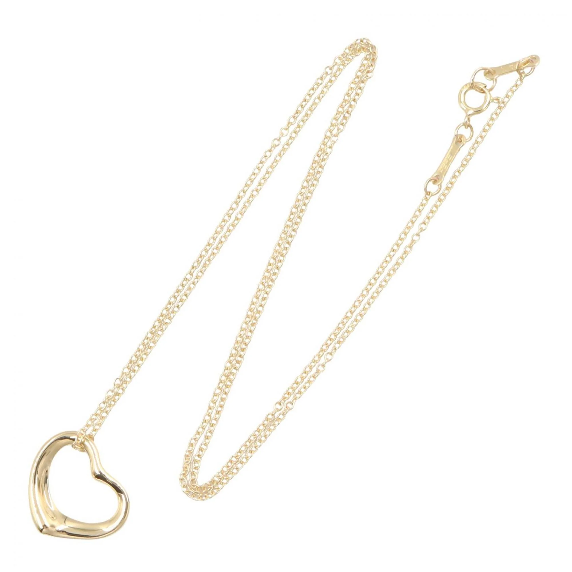 Open Heart Pendant Necklace 18K Yellow Gold 13mm - Image 2