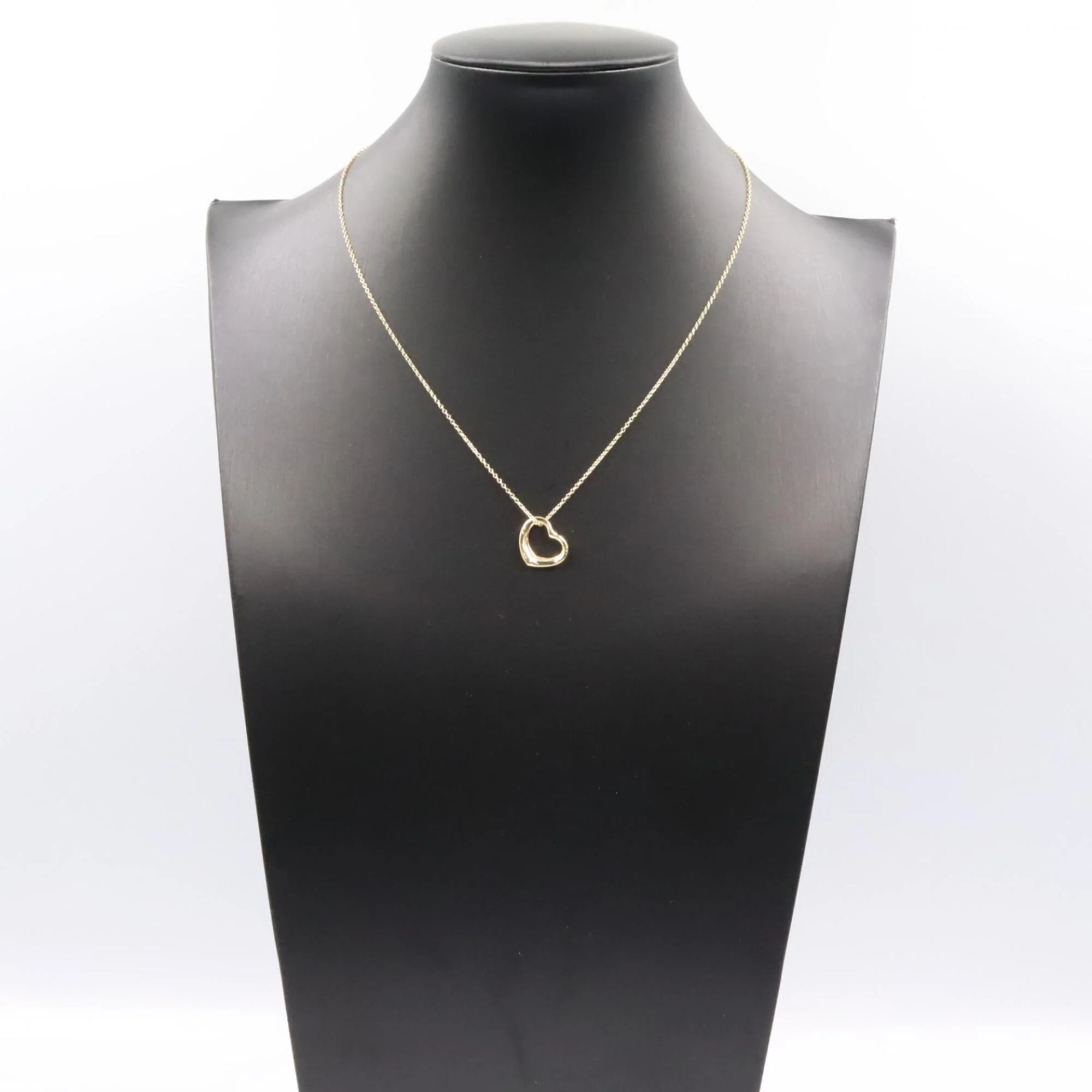 Open Heart Pendant Necklace 18K Yellow Gold 13mm - Image 7