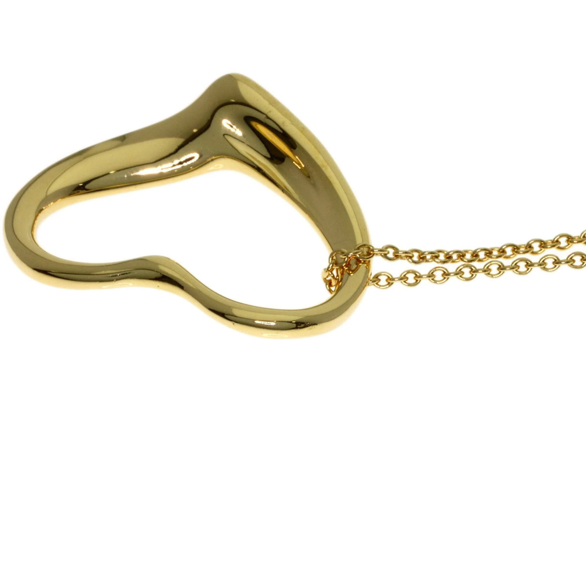 Open Heart Pendant Necklace 18K Yellow Gold - Image 7