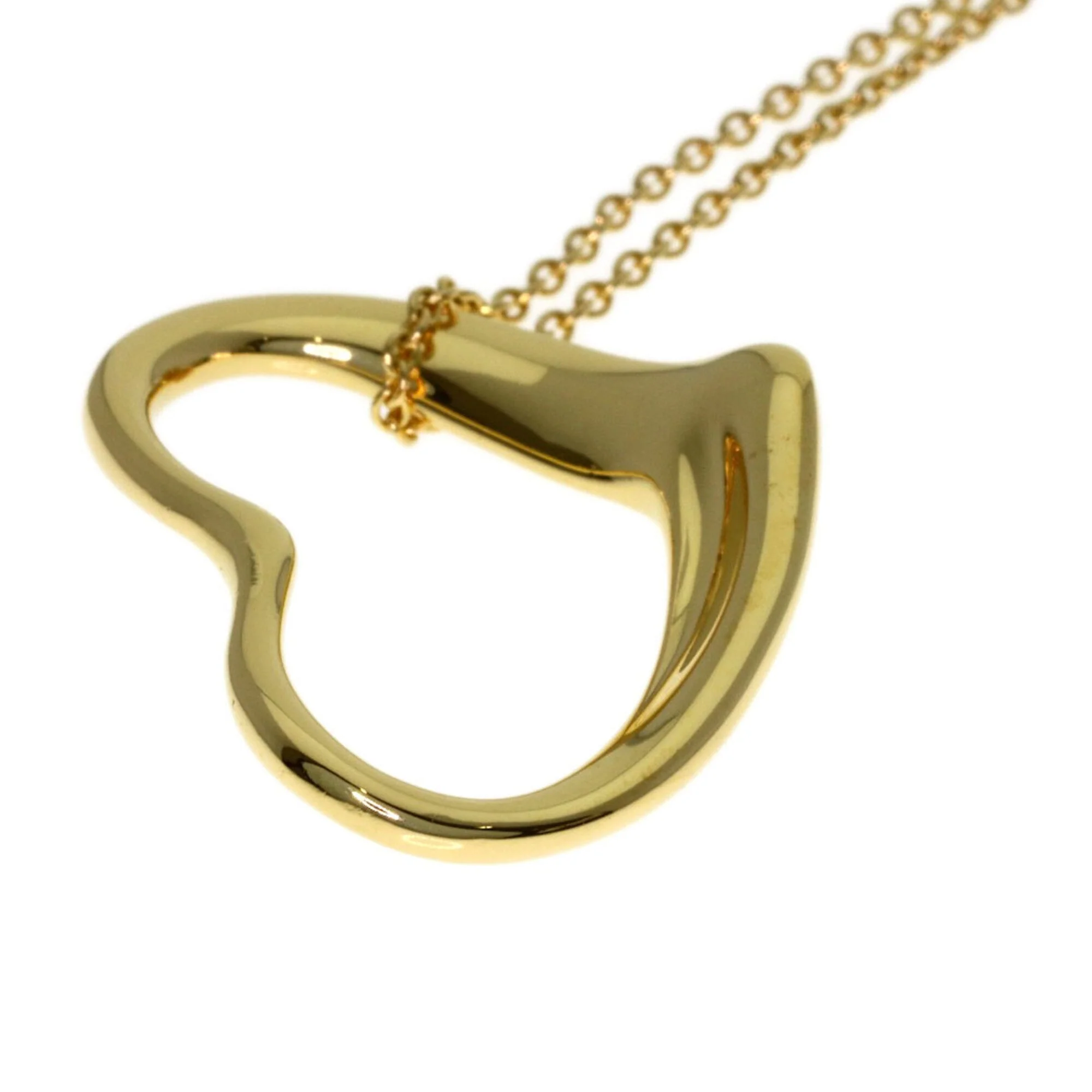 Open Heart Pendant Necklace 18K Yellow Gold - Image 8