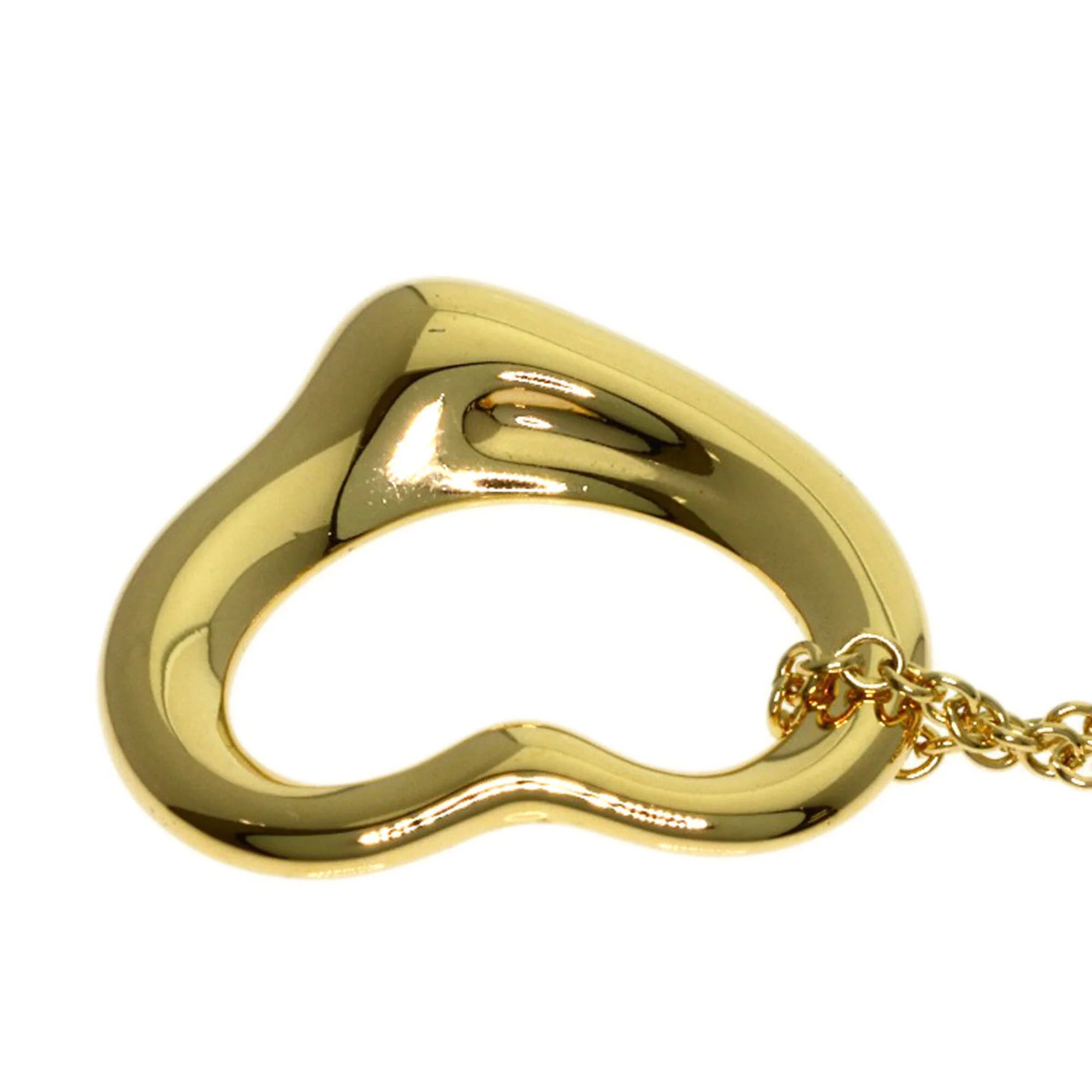 Open Heart Pendant Necklace 18K Yellow Gold - Image 5