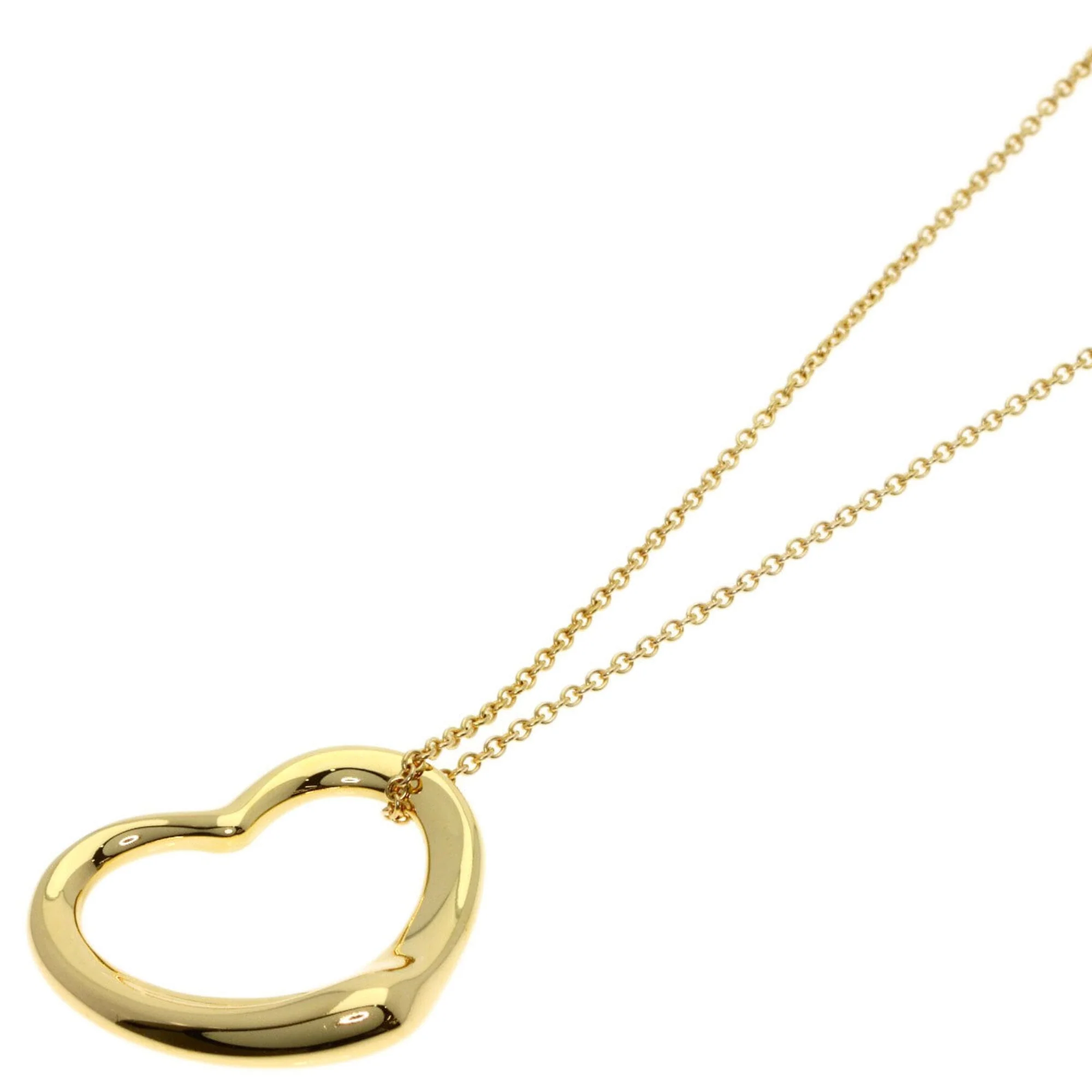 Open Heart Pendant Necklace 18K Yellow Gold