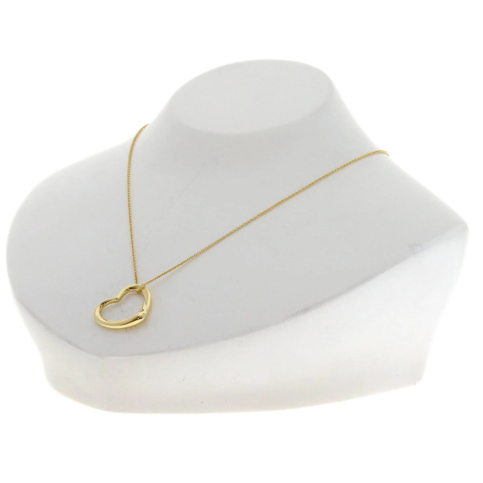 Open Heart Pendant Necklace 18K Yellow Gold - Image 4