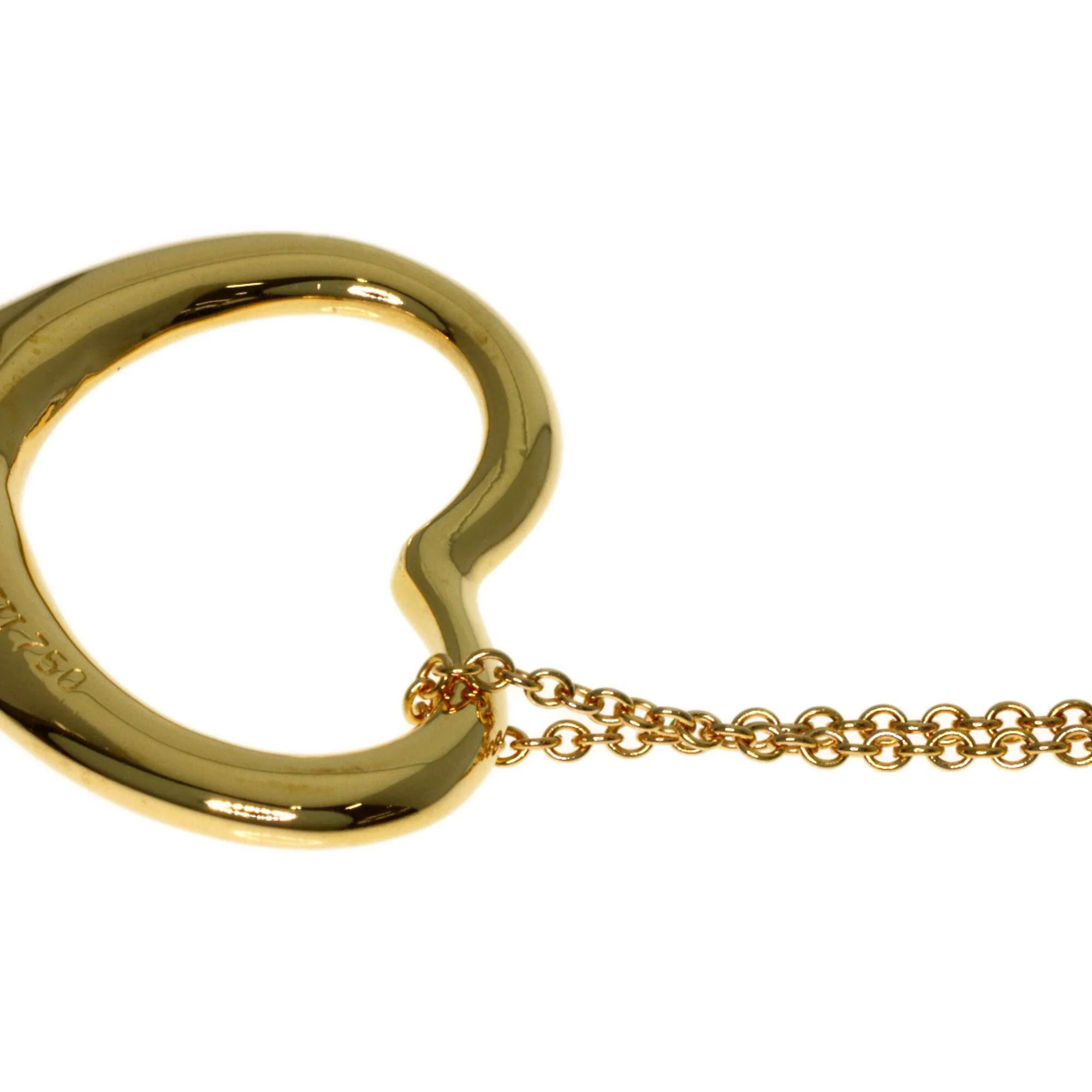 Open Heart Pendant Necklace 18K Yellow Gold - Image 9