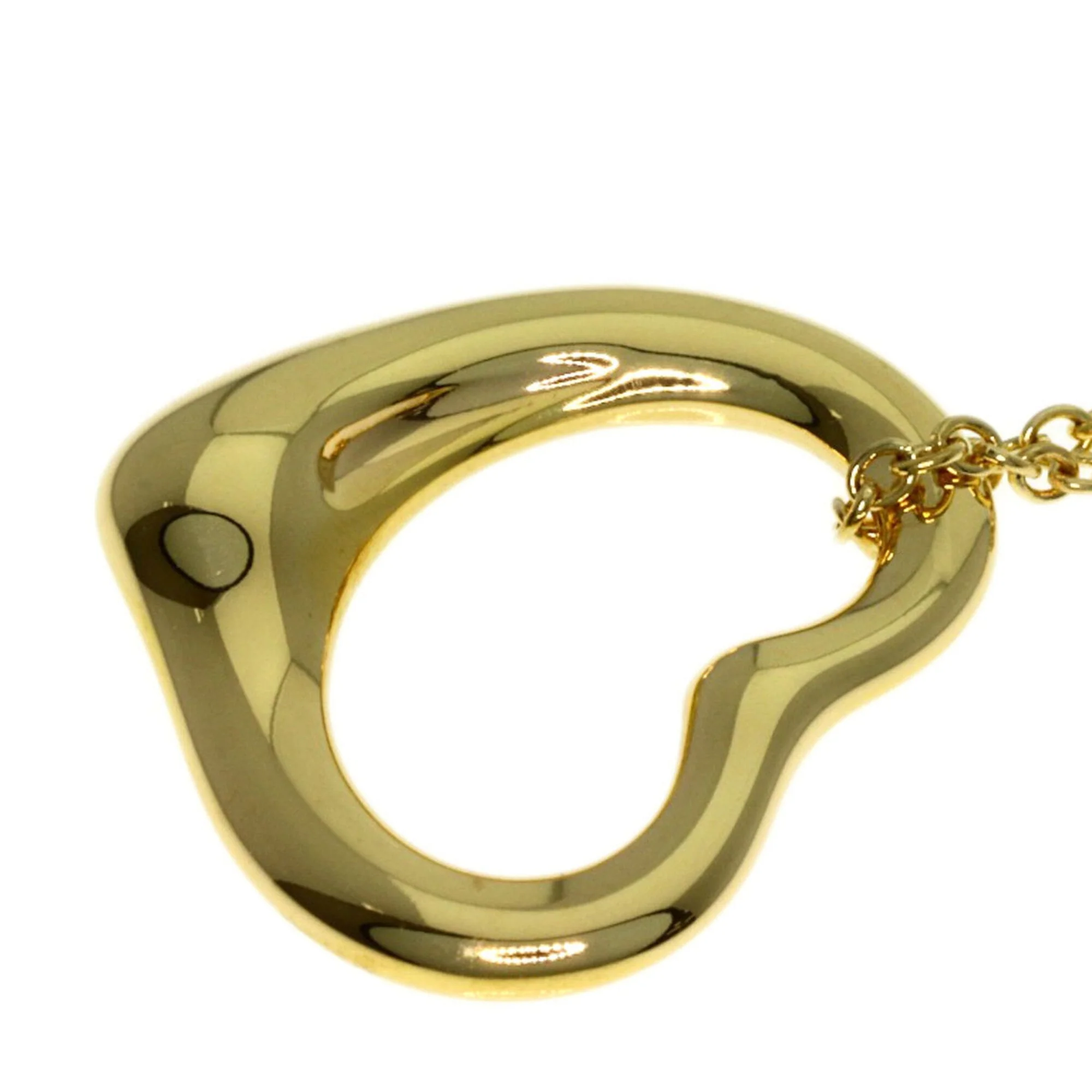 Open Heart Pendant Necklace 18K Yellow Gold 14.5mm - Image 4