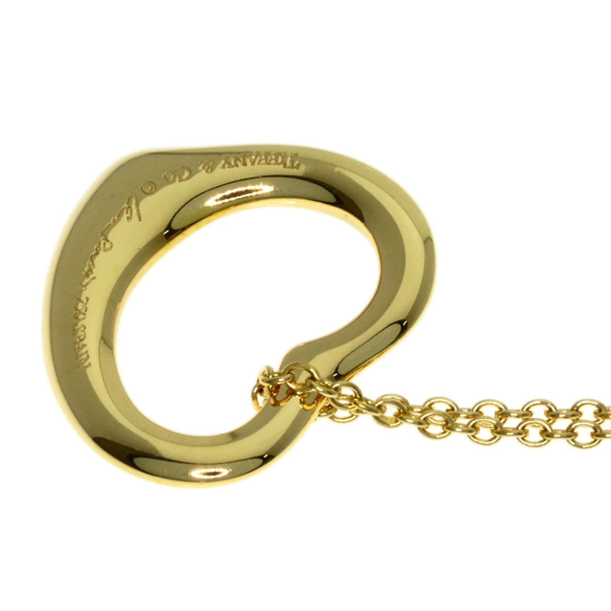 Open Heart Pendant Necklace 18K Yellow Gold 14.5mm - Image 5