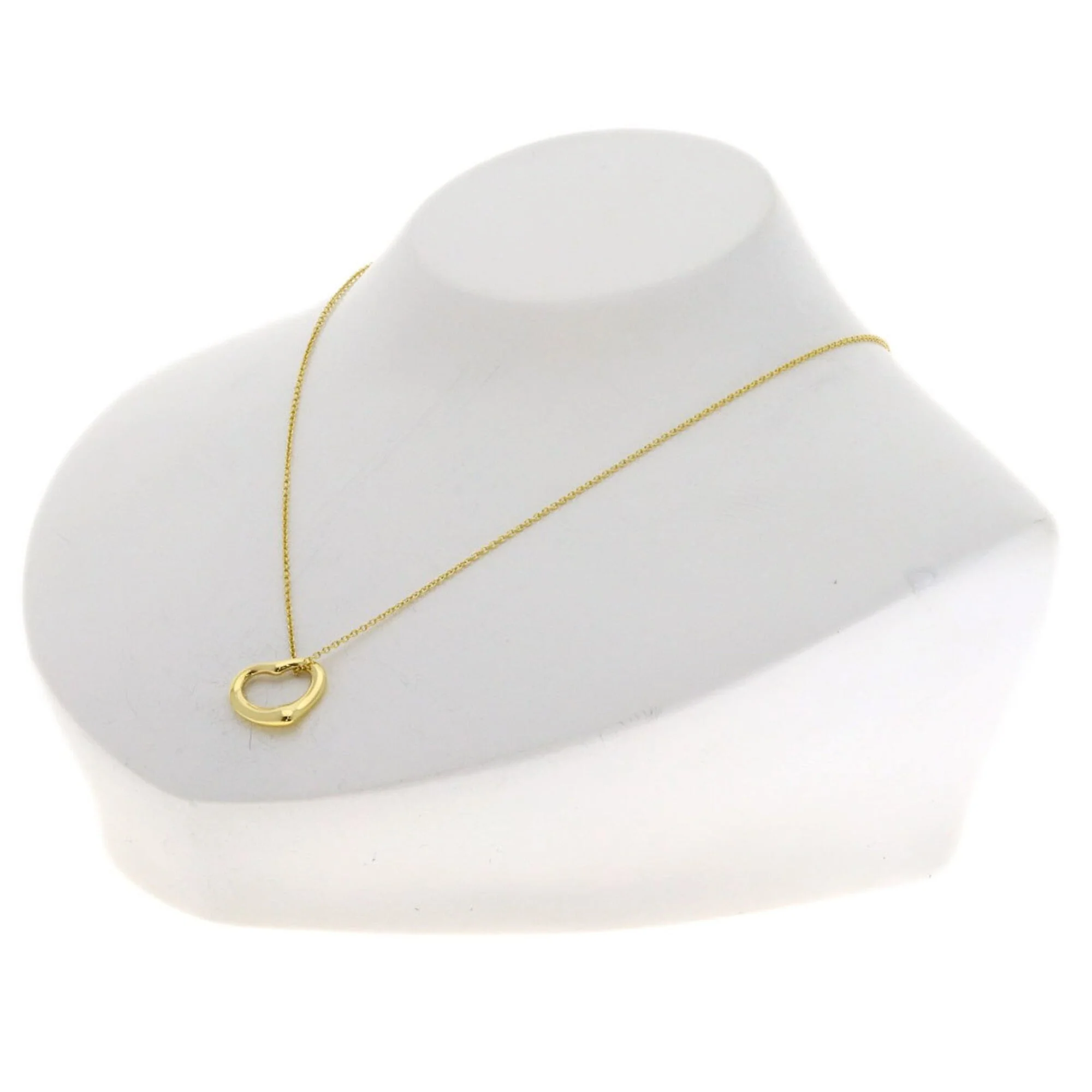 Open Heart Pendant Necklace 18K Yellow Gold 14.5mm - Image 6