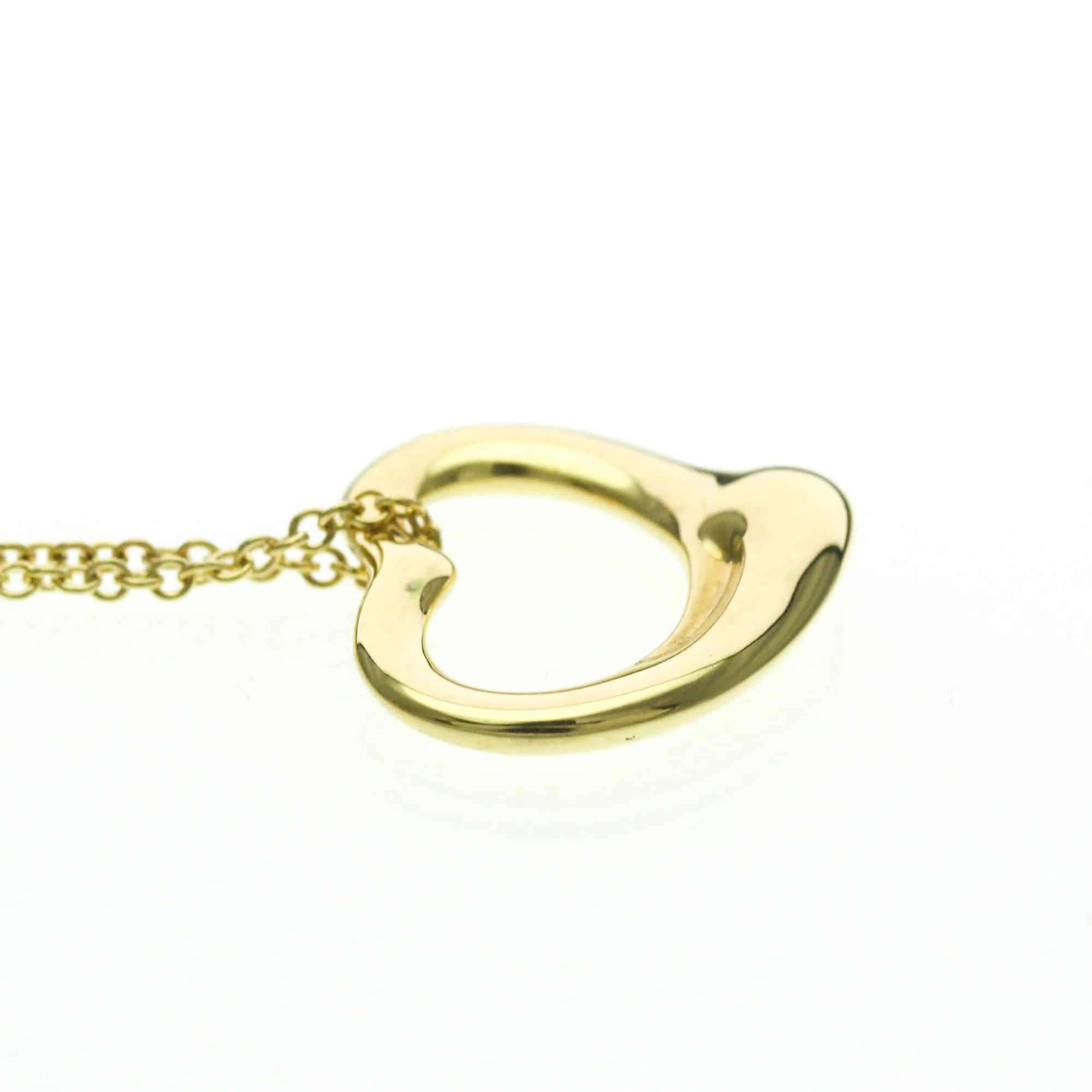 Open Heart Pendant Necklace 18K Yellow Gold 15.8mm - Image 5
