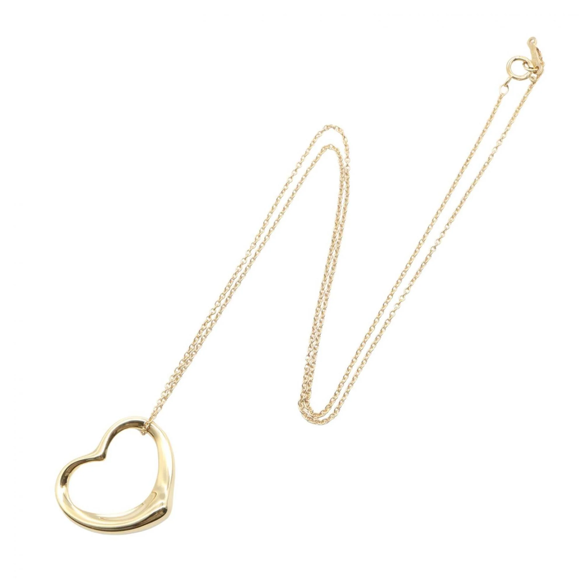 Open Heart Pendant Necklace 18K Yellow Gold 17mm - Image 2
