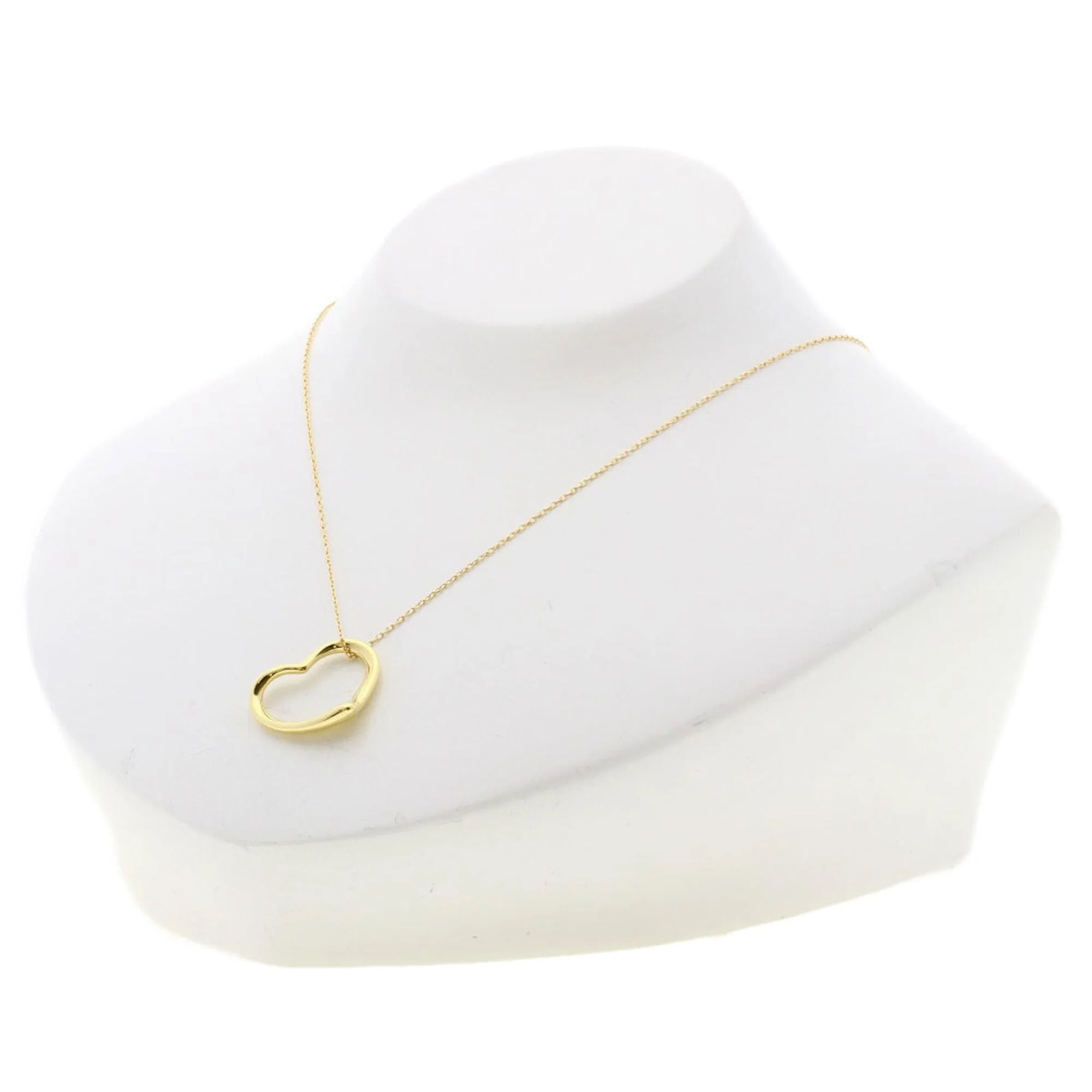 Open Heart Pendant Necklace 18K Yellow Gold 18.1mm - Image 4
