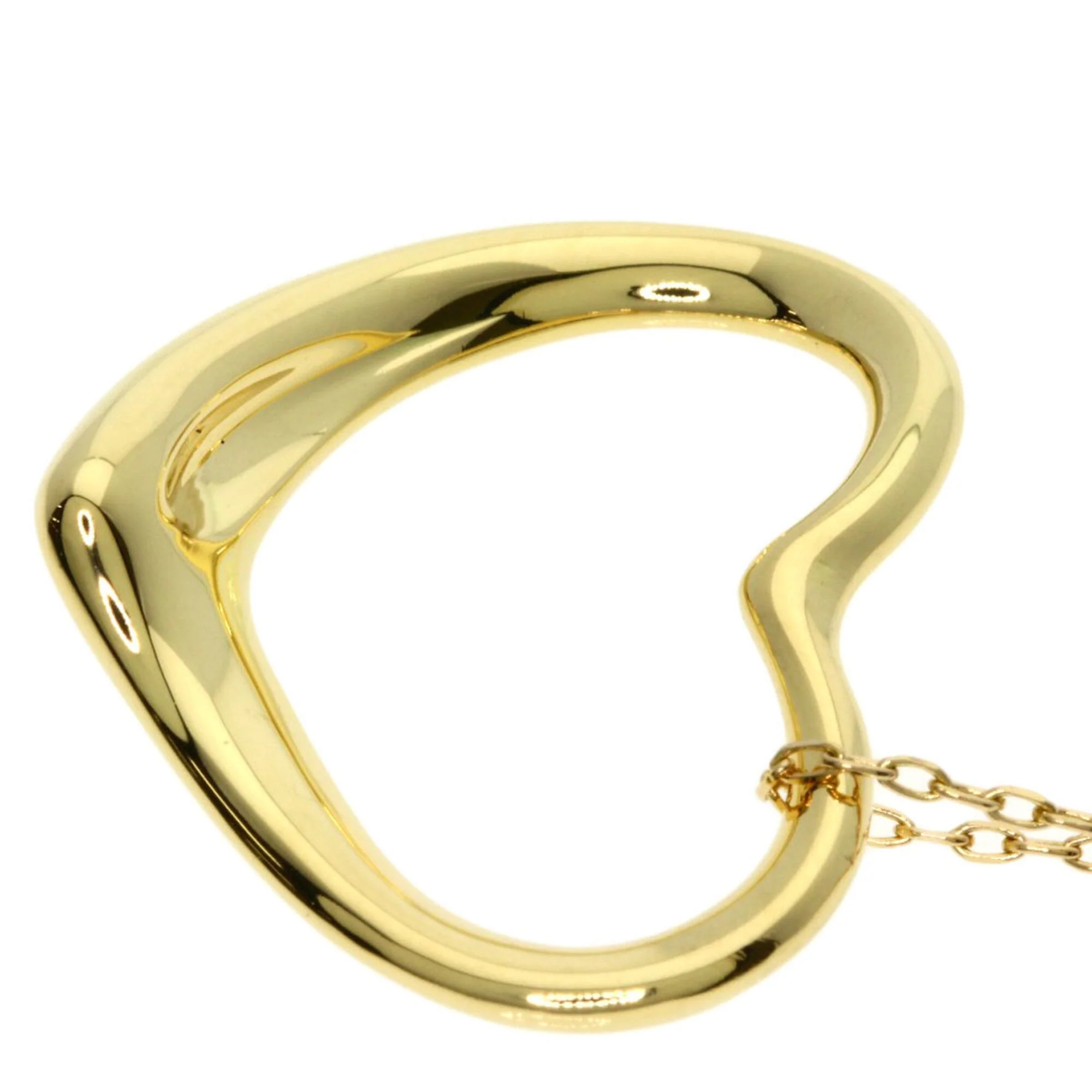 Open Heart Pendant Necklace 18K Yellow Gold 18.1mm - Image 5