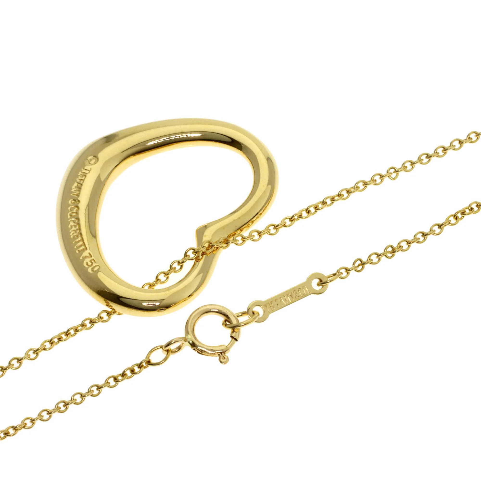 Open Heart Pendant Necklace 18K Yellow Gold 18.2mm - Image 2