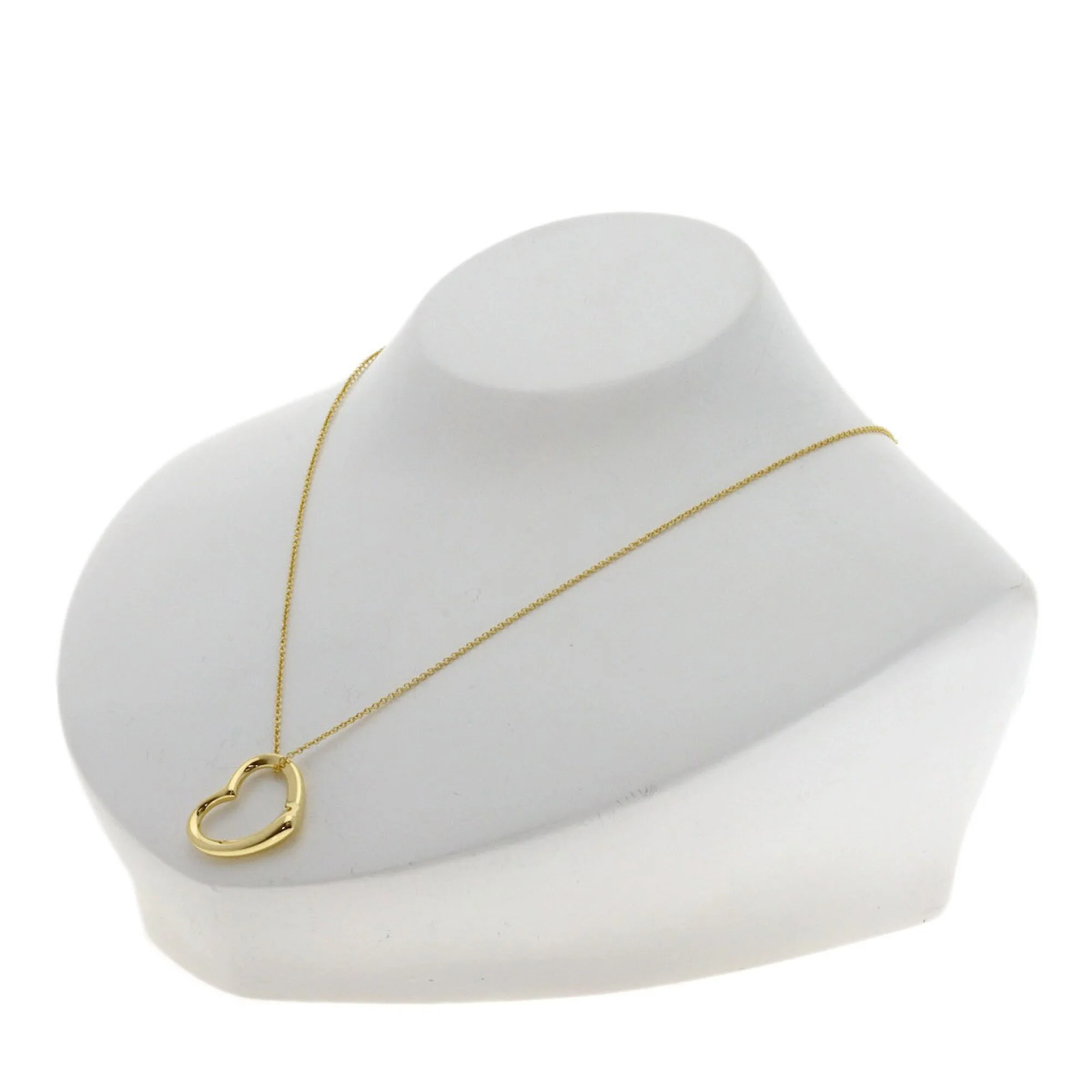 Open Heart Pendant Necklace 18K Yellow Gold 18.2mm - Image 4