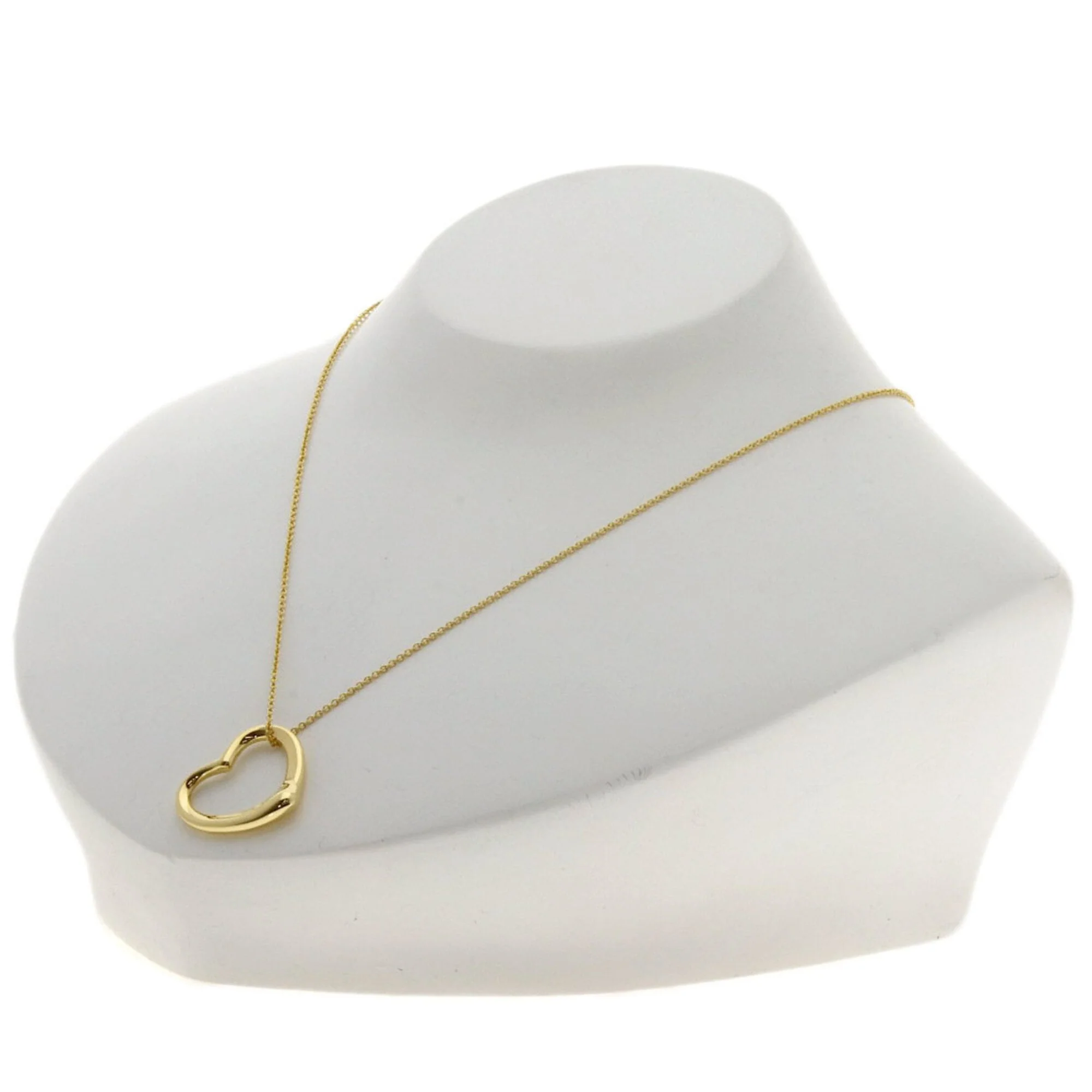 Open Heart Pendant Necklace 18K Yellow Gold 18.2mm - Image 4
