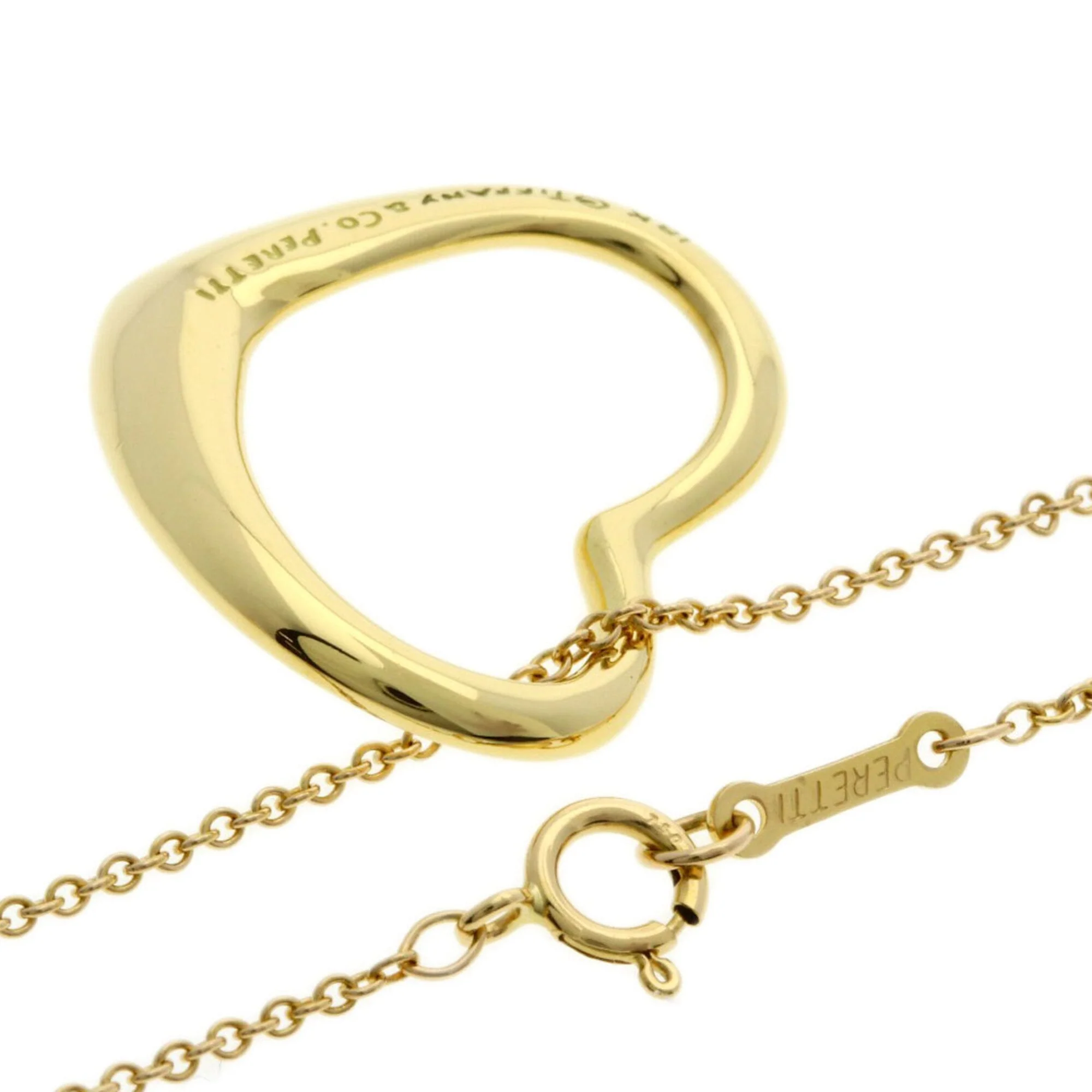 Open Heart Pendant Necklace 18K Yellow Gold 18.3mm - Image 2