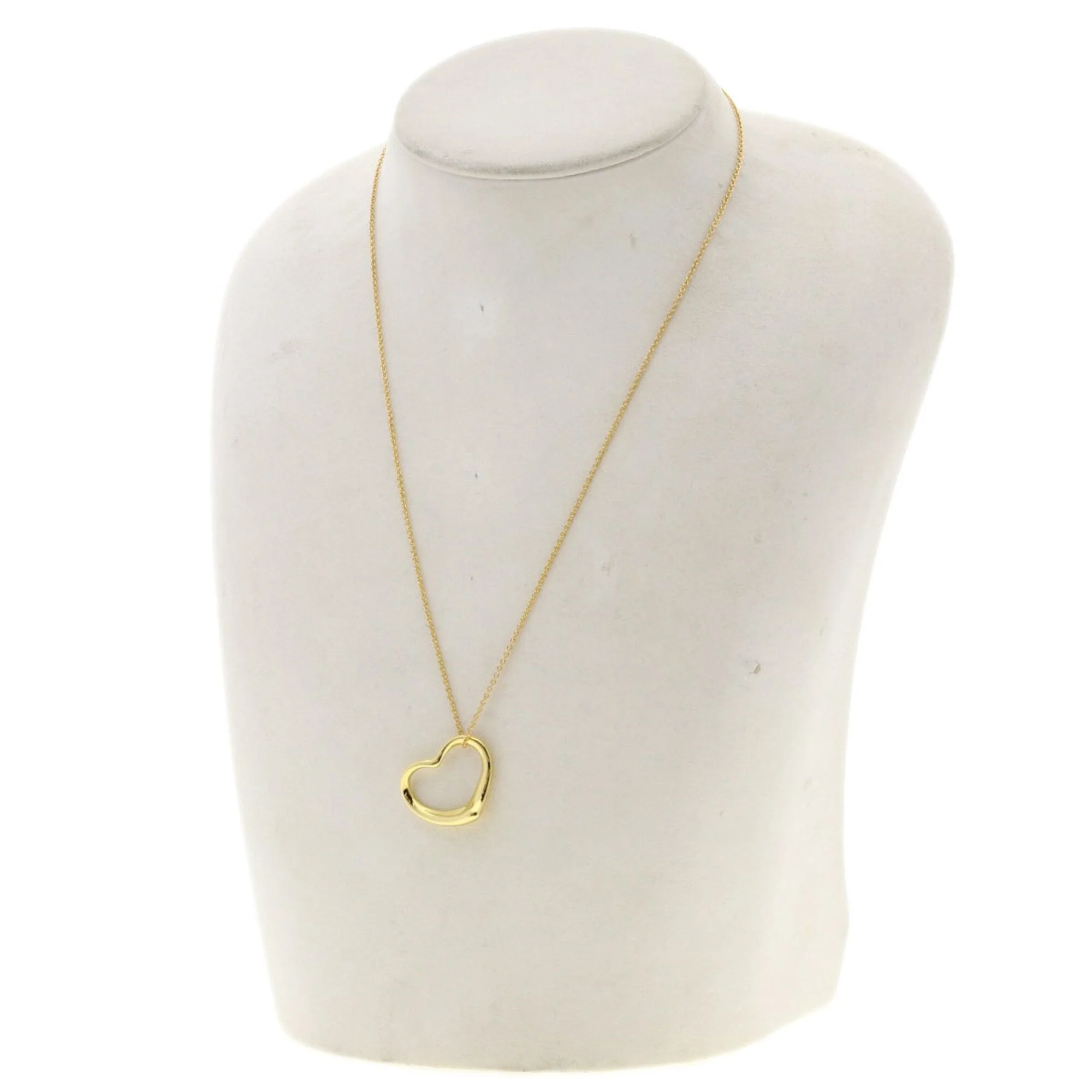 Open Heart Pendant Necklace 18K Yellow Gold 18.3mm - Image 5