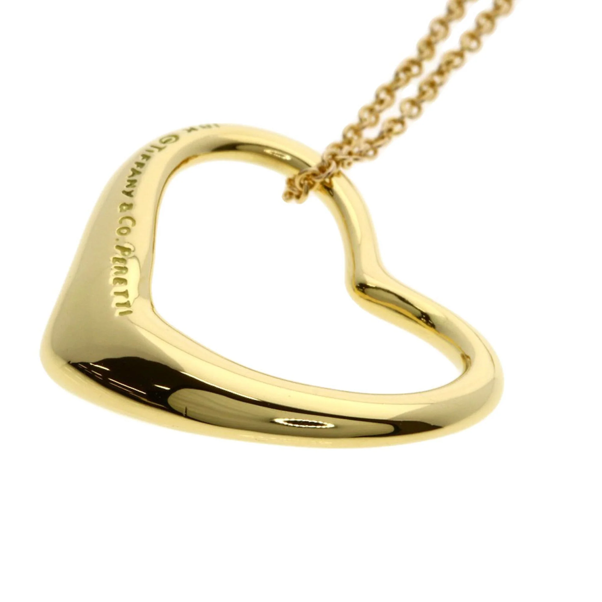 Open Heart Pendant Necklace 18K Yellow Gold 18.3mm - Image 7