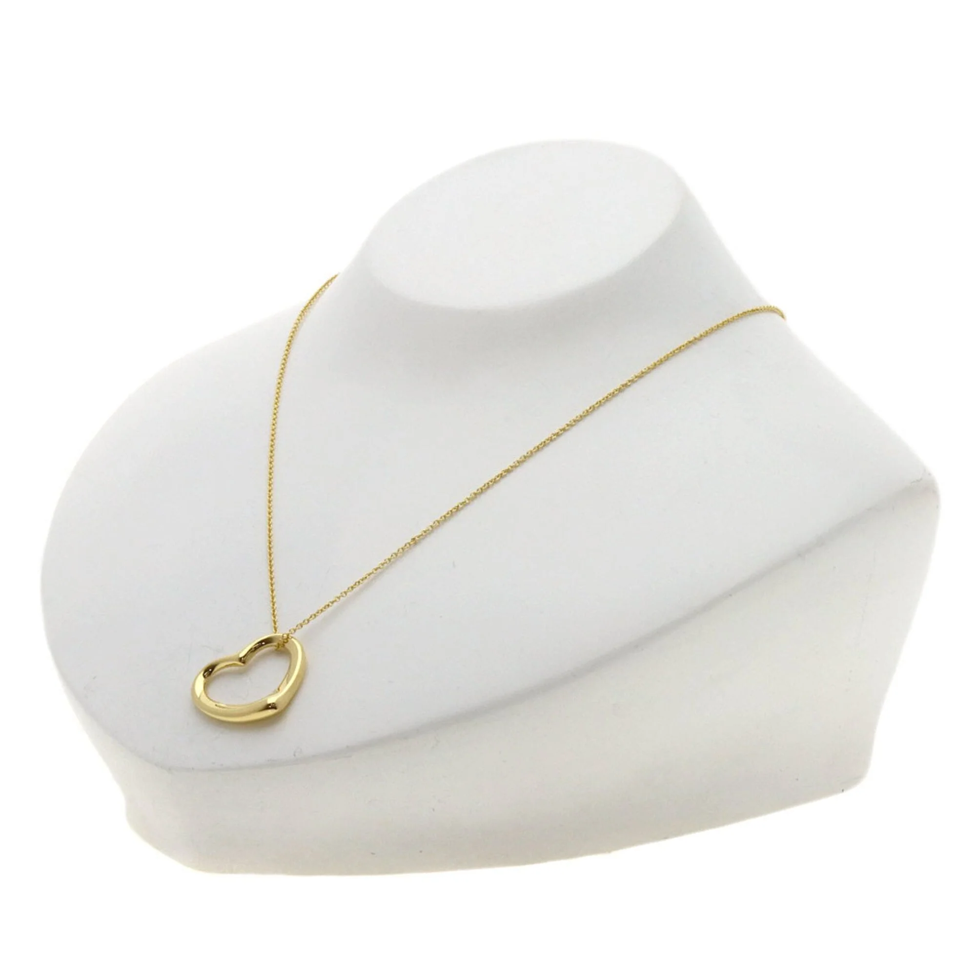 Open Heart Pendant Necklace 18K Yellow Gold 18.4mm - Image 4