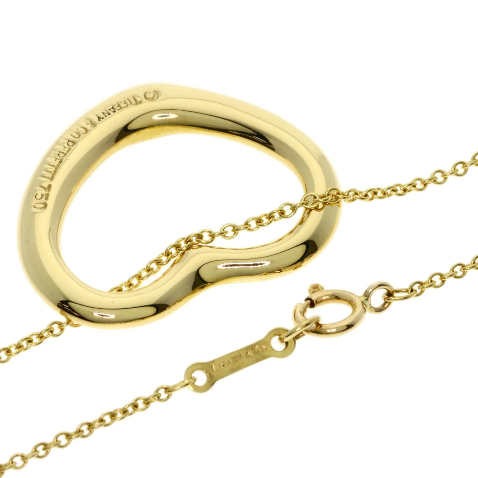 Open Heart Pendant Necklace 18K Yellow Gold 18.5mm - Image 2